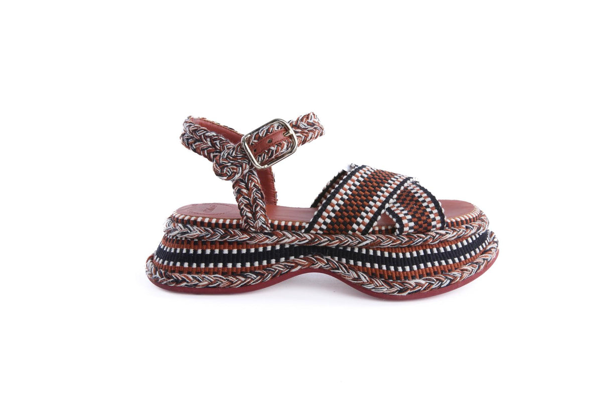 CHLOÉ MULTI CROCHET PLATFORM SANDALS EU 38 UK 5 US 8