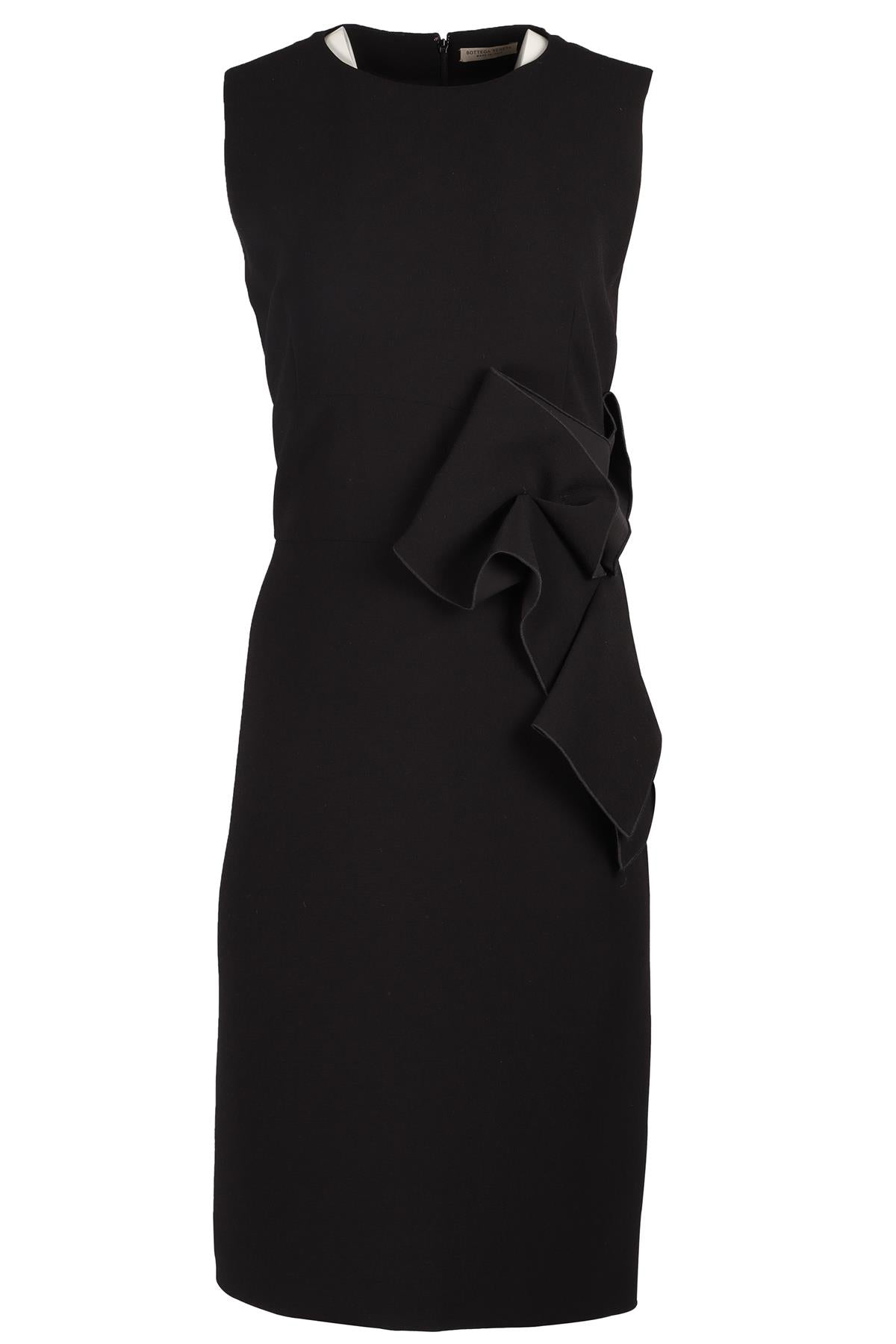 BOTTEGA VENETA BLACK CREPE MIDI DRESS IT 46 UK 14