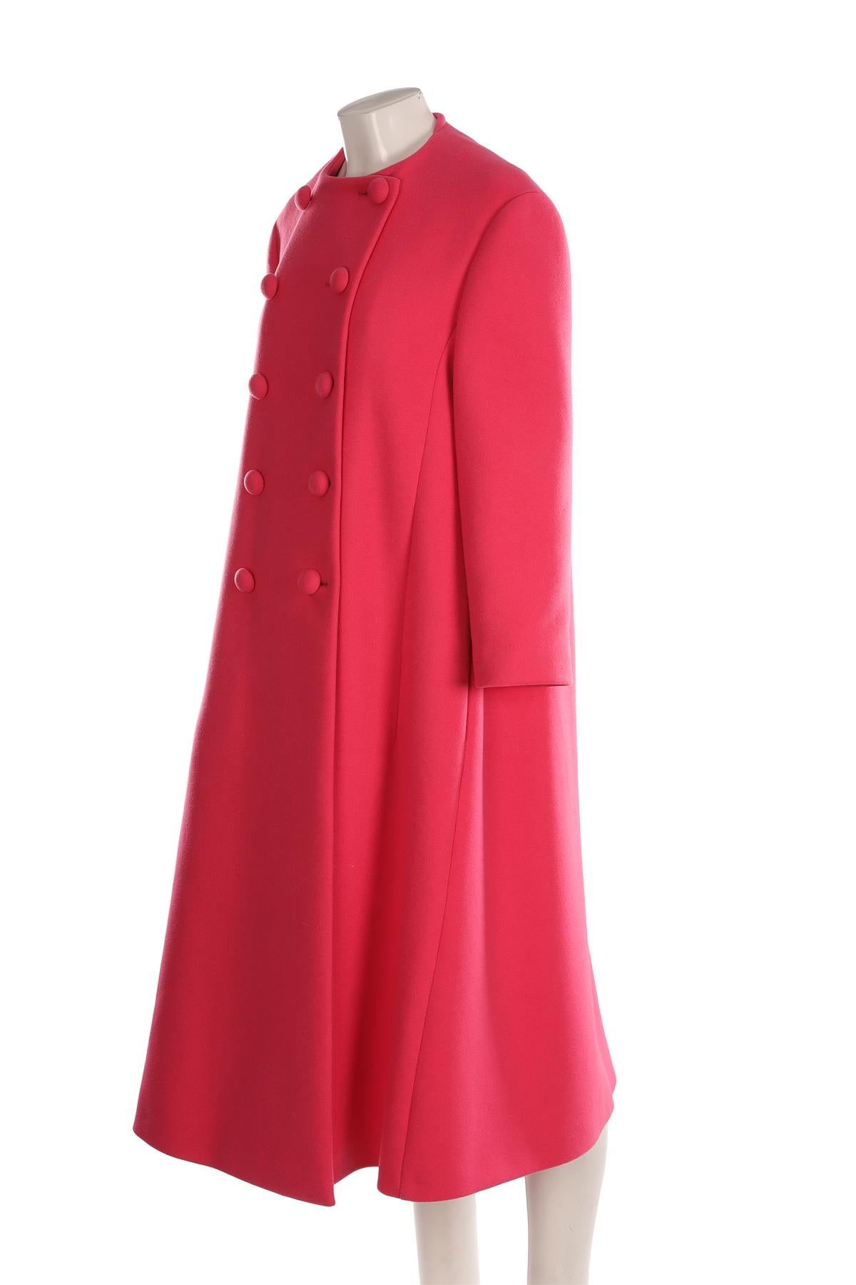 GUCCI PINK WOOL COAT IT 44 UK 12