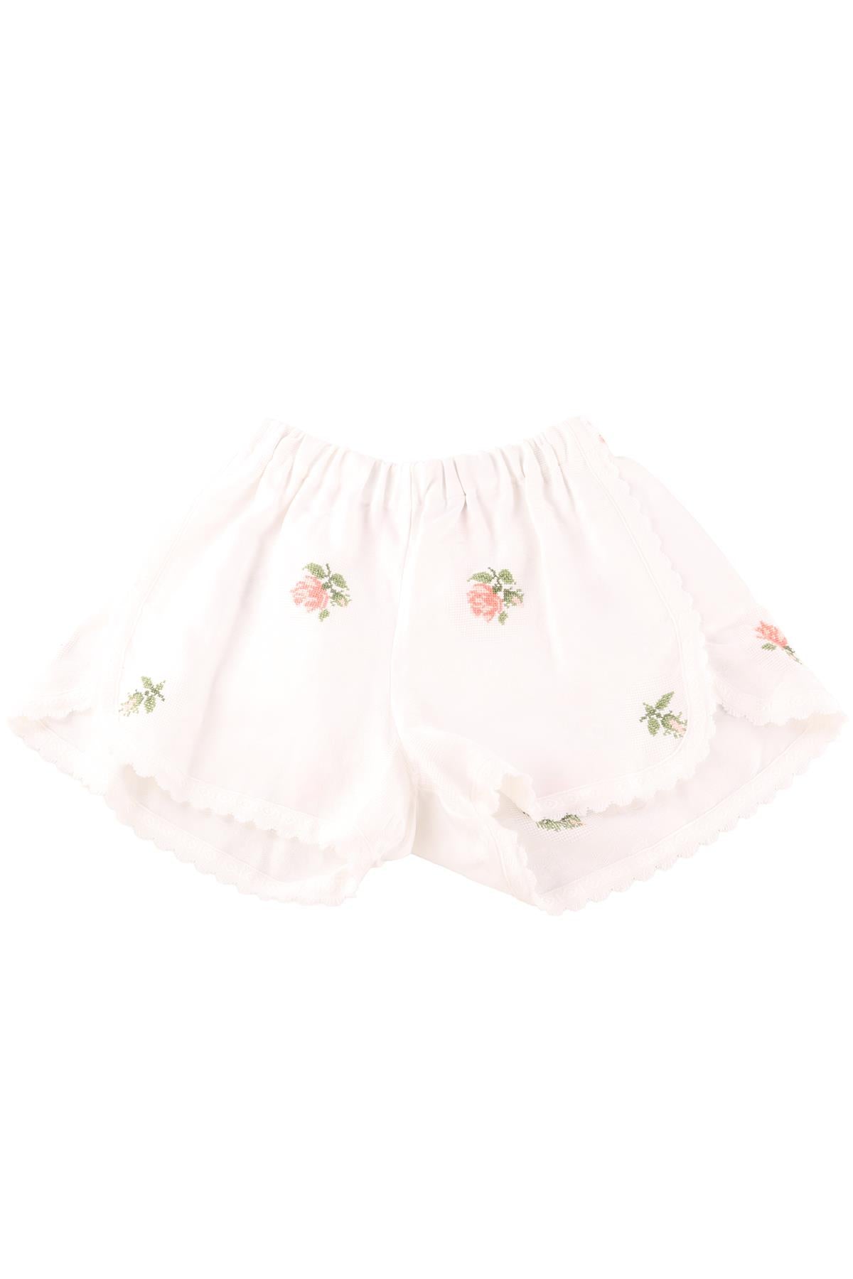 ORSINA WHITE COTTON SHORTS LARGE