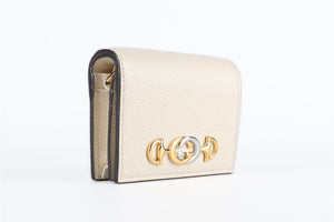 GUCCI CREAM ZUMI GG LEATHER WALLET