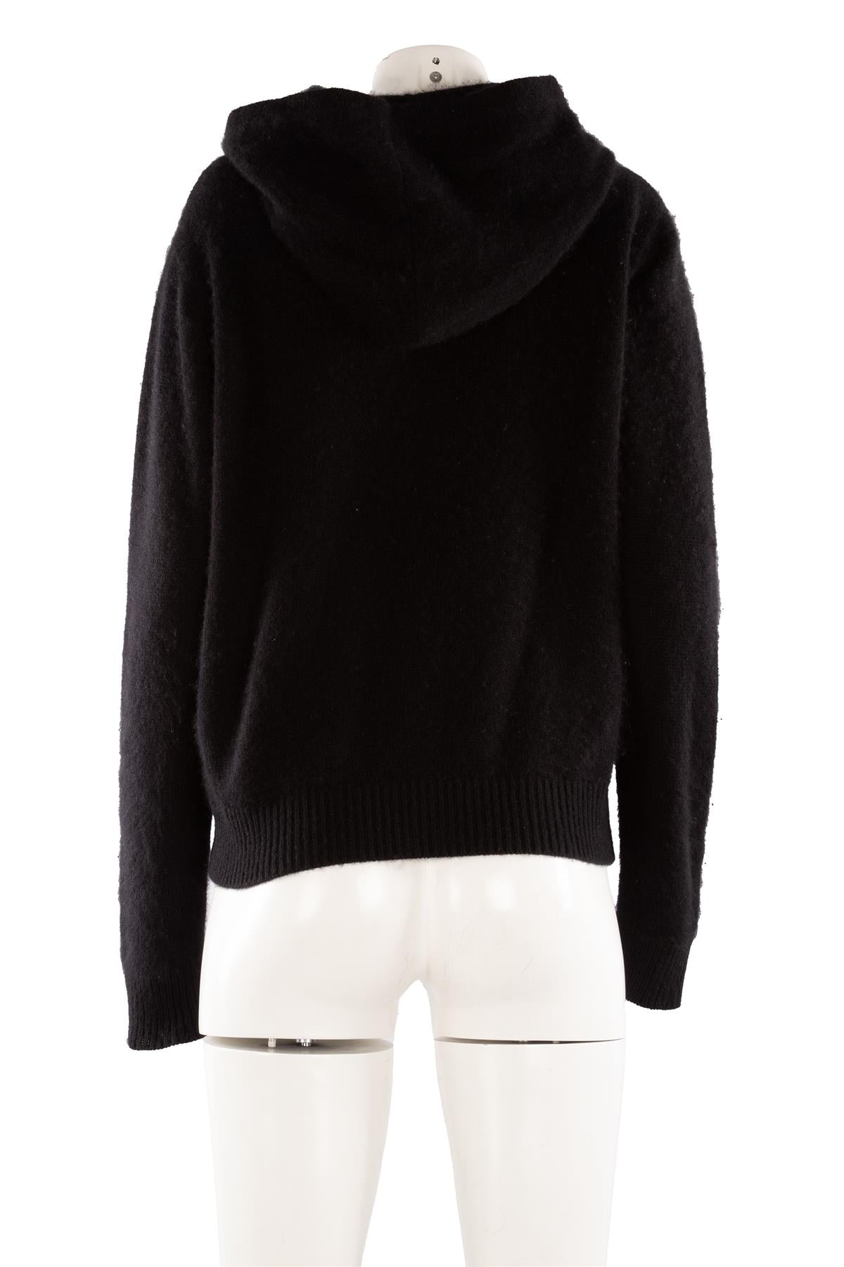 THE ELDER STATESMAN BLACK CASHMERE HOODIE LARGE