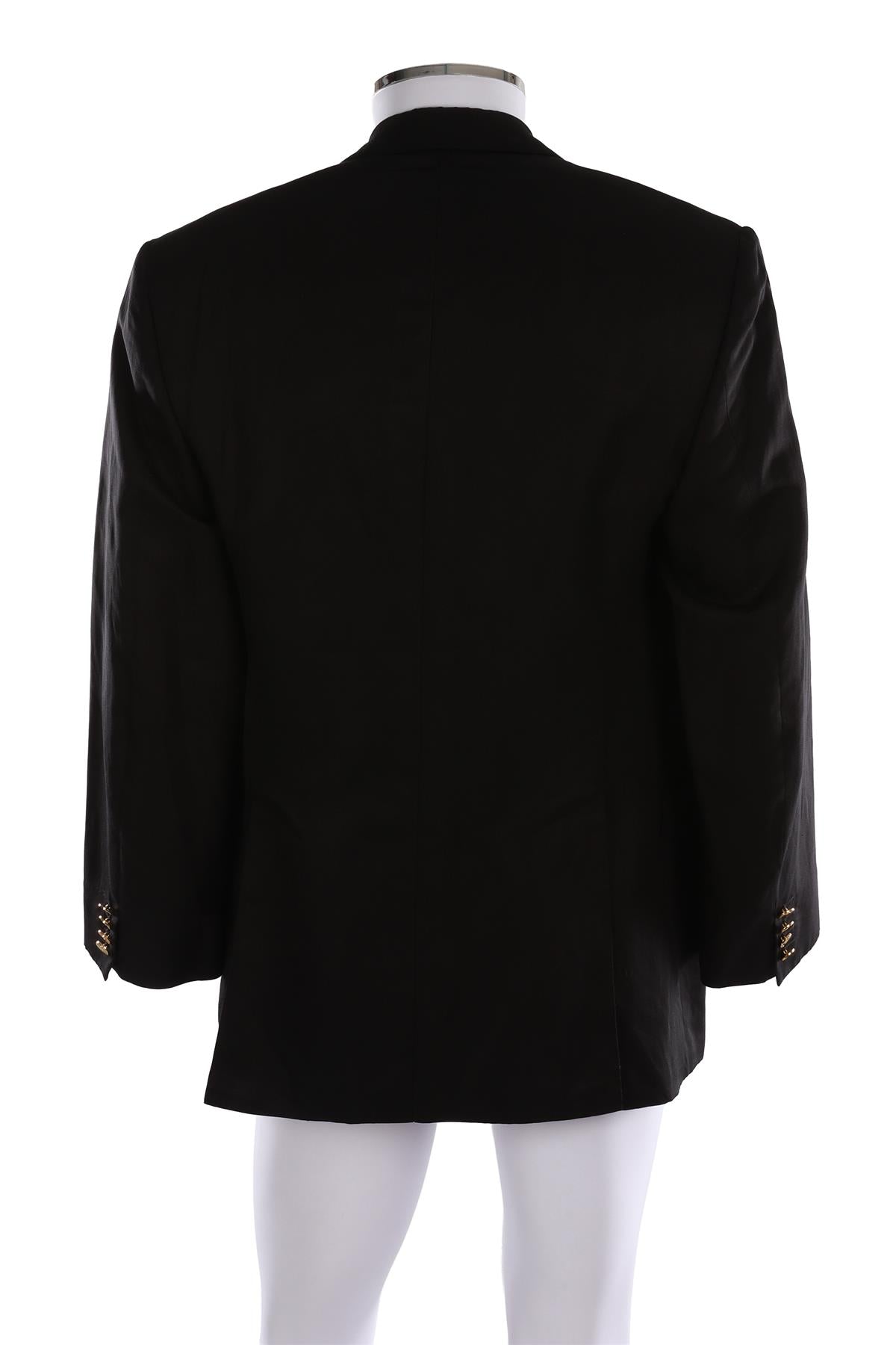 BRIONI MEN'S BLACK LINEN JACKET IT 46L UK/US 36