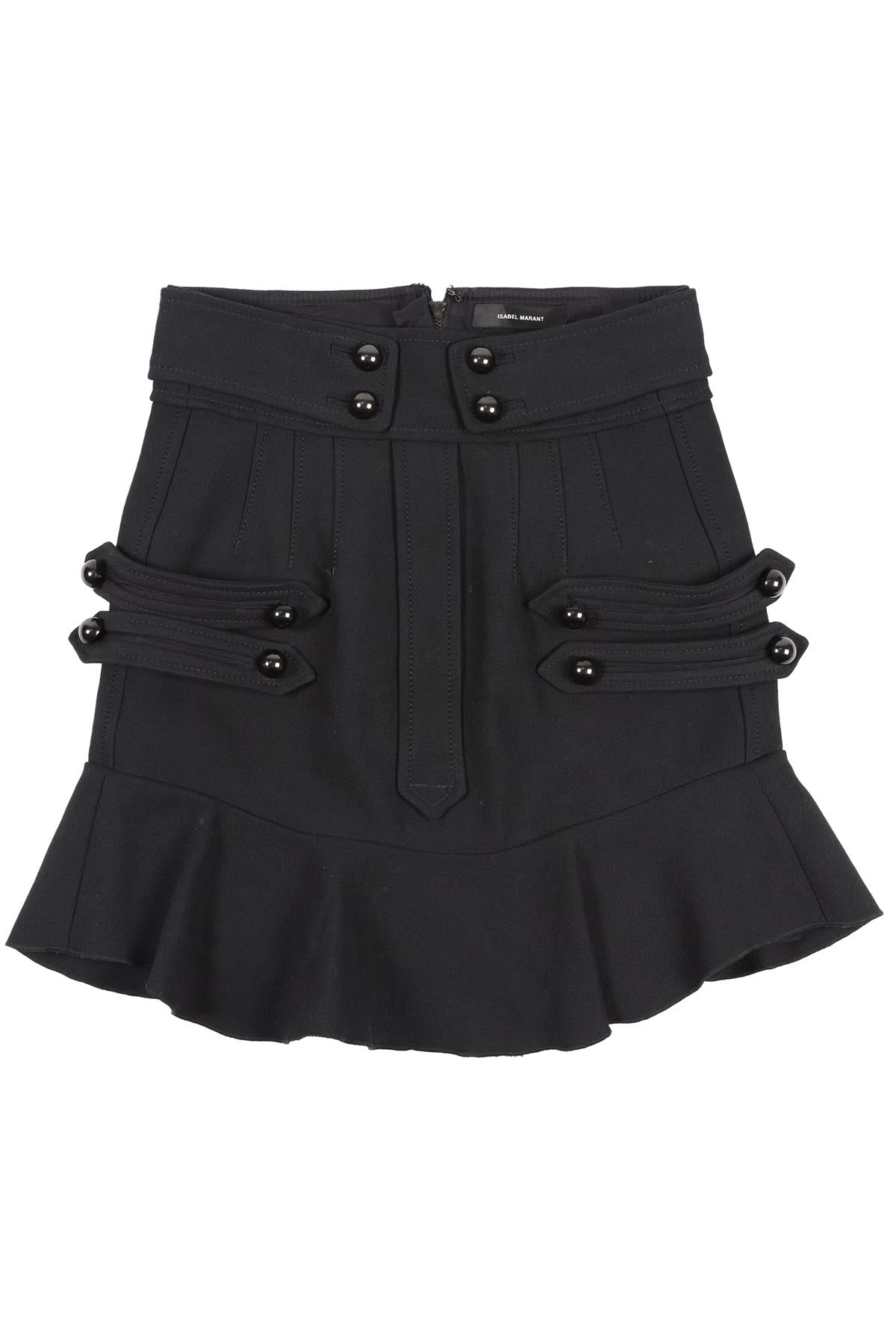 ISABEL MARANT BLACK WOOL SKIRT FR 36 UK 8