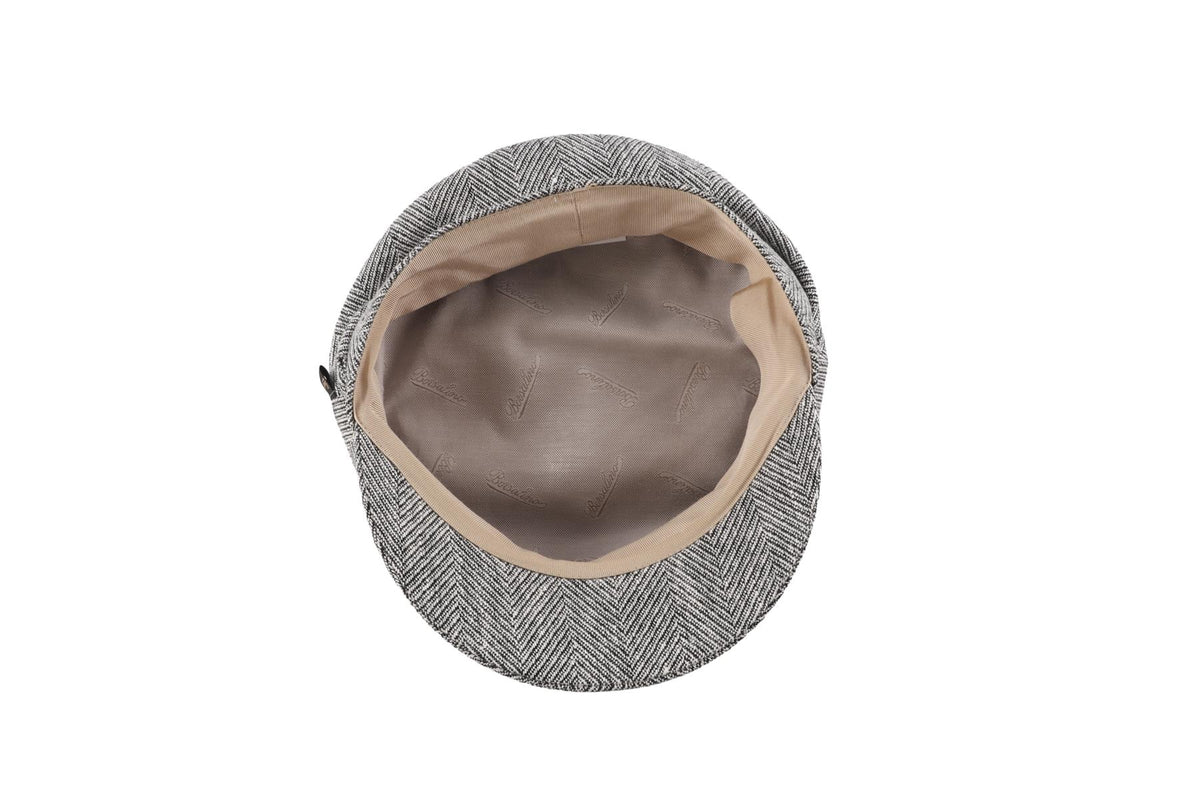 BORSALINO BLACK COTTON FLAT CAP 56 CM