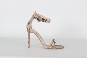 GIANVITO ROSSI PYTHON AND LEATHER SANDALS EU 39 UK 6 US 9