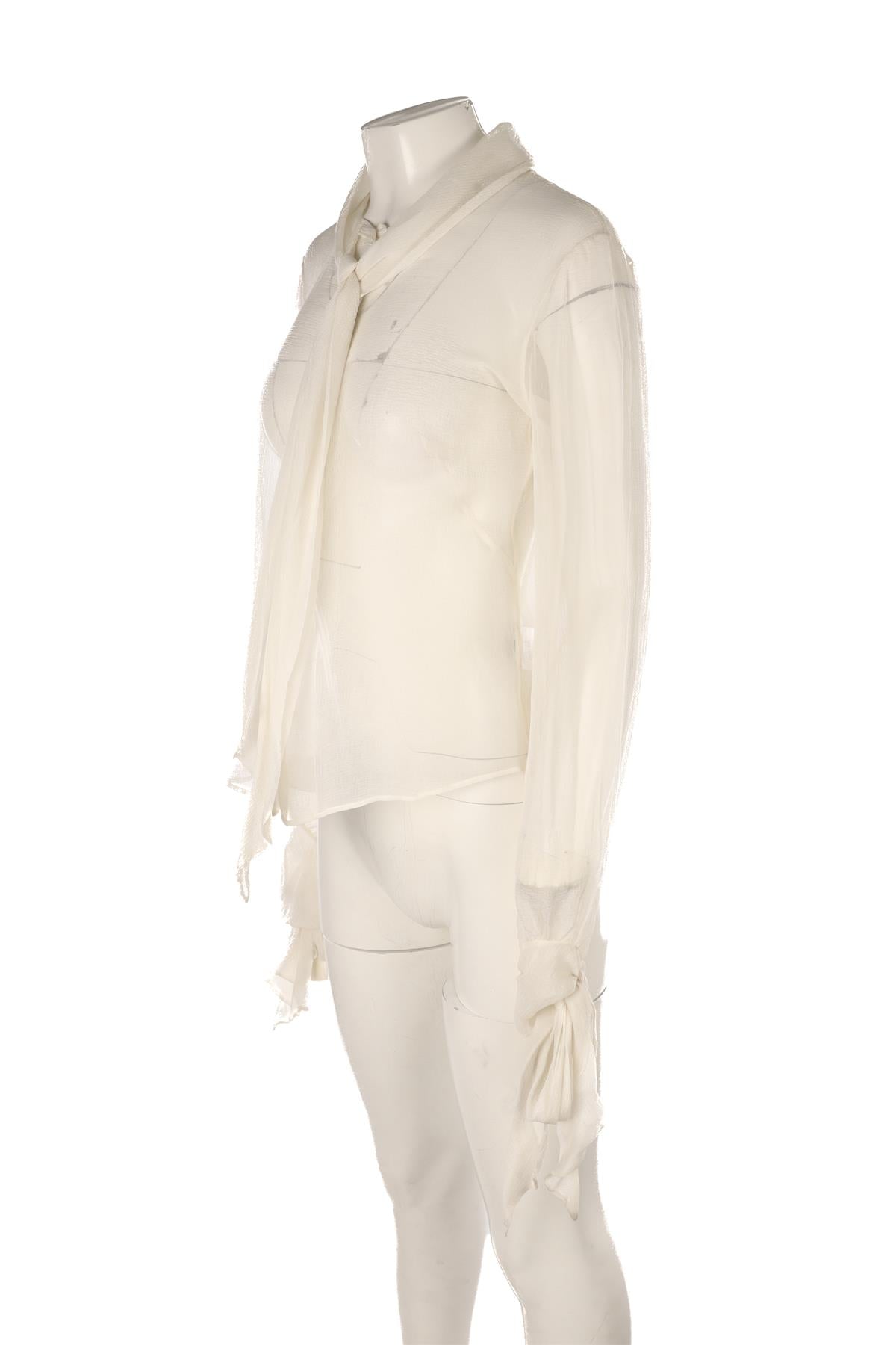 ALEXANDER MCQUEEN IVORY 2006 SILK TOP IT 42 UK 10