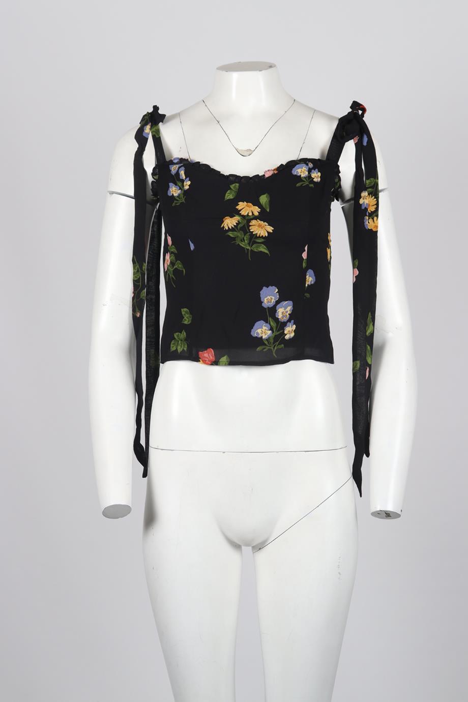 REFORMATION FLORAL PRINT CREPE TOP US 6 UK 10