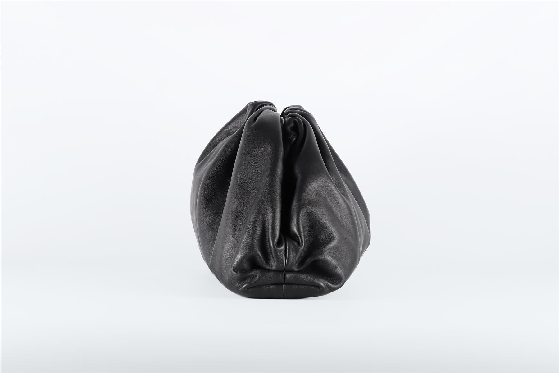 BOTTEGA VENETA BLACK THE POUCH LARGE LEATHER CLUTCH