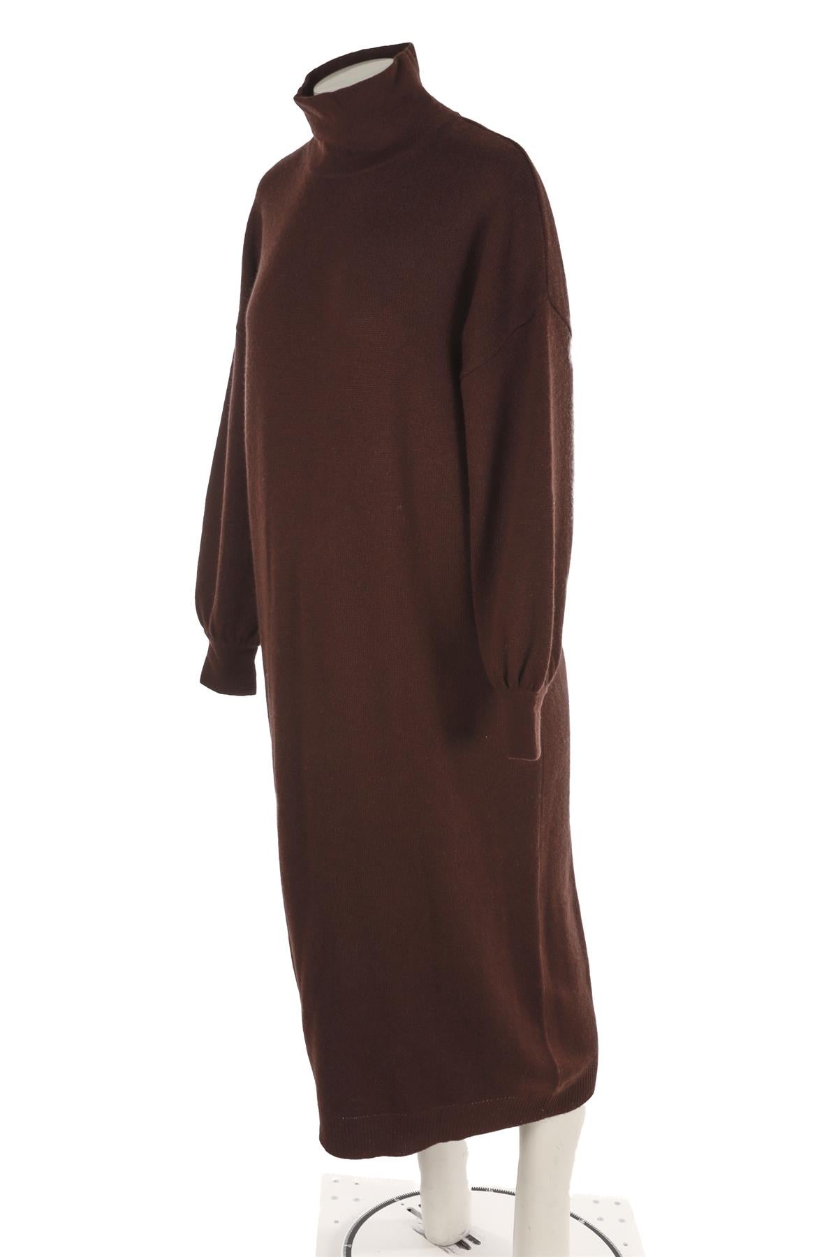 ALLUDE BROWN CASHMERE MAXI DRESS SMALL