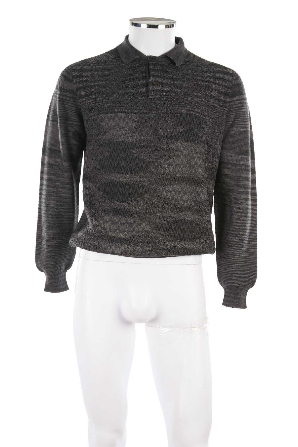 MISSONI GREY MEN'S WOOL SWEATER UK/US 38 FR 48 IT 48