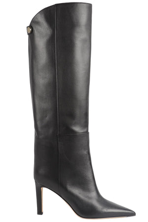 JIMMY CHOO BLACK LEATHER KNEE HIGH BOOTS EU 38 UK 5 US 8