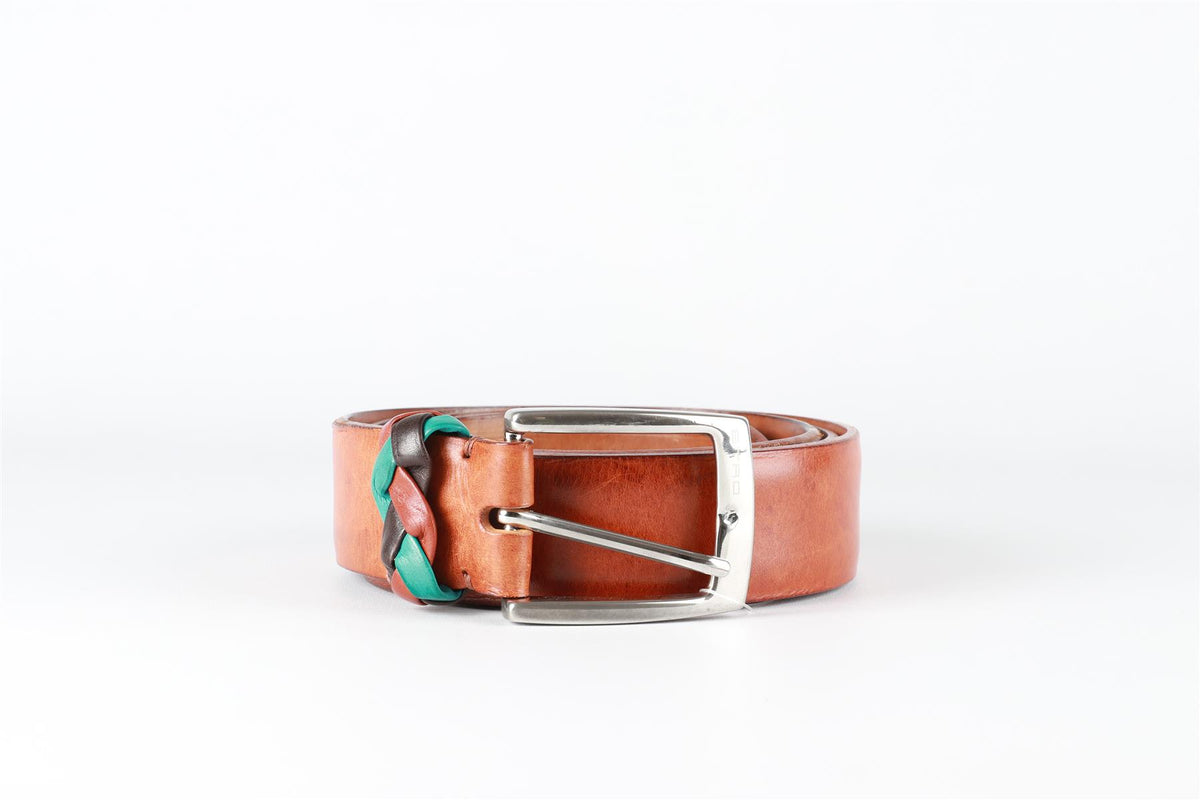 ETRO BROWN LEATHER BELT 110 CM