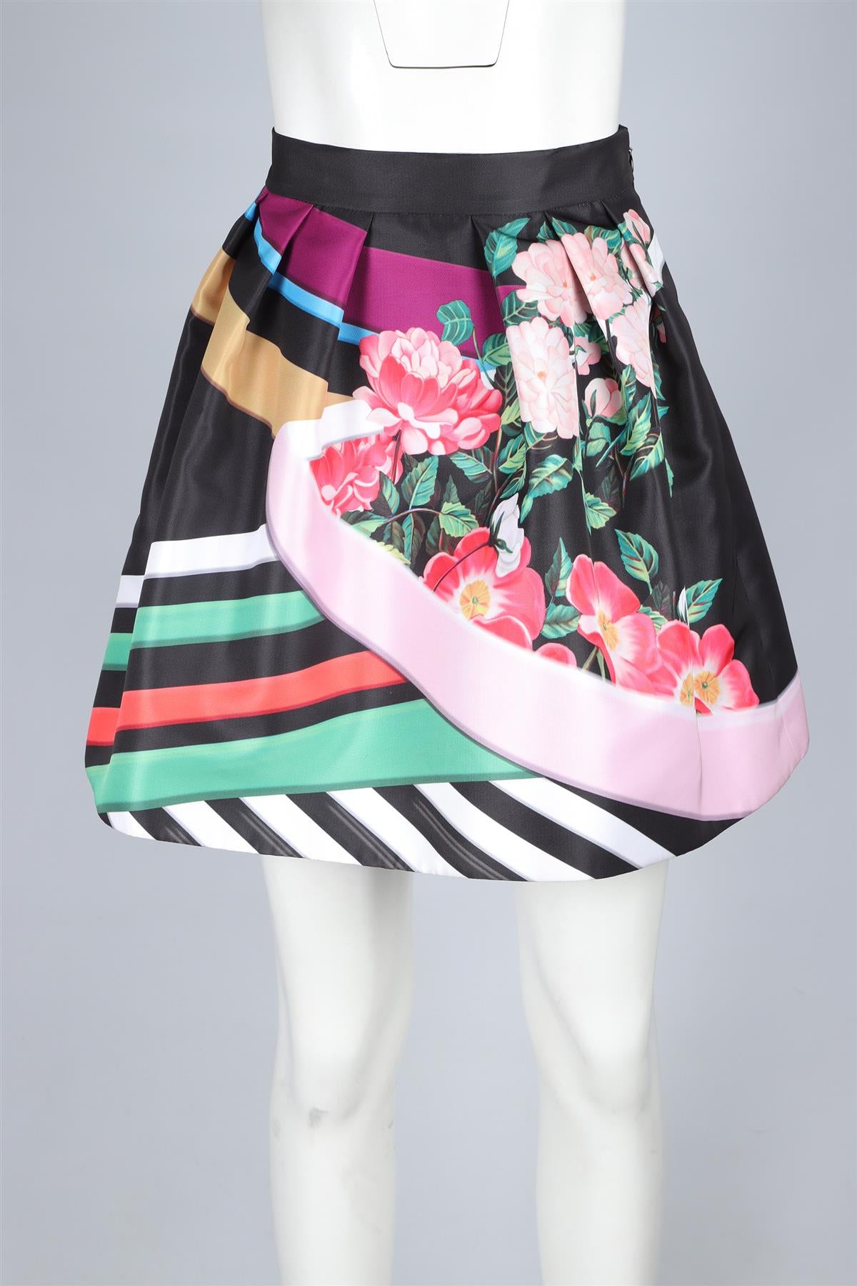 MARY KATRANTZOU MULTI SATIN MINI SKIRT UK 12