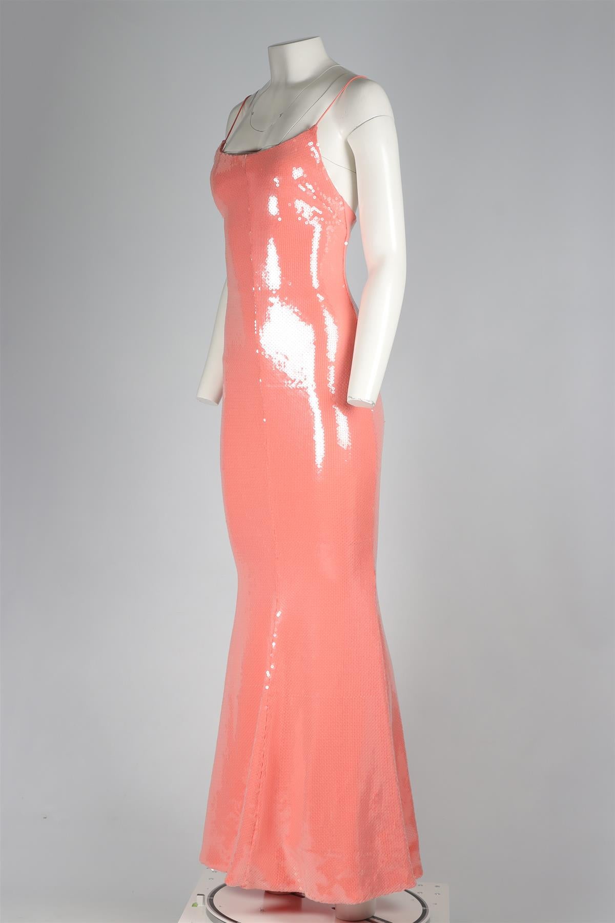 ALEXANDRE VAUTHIER PINK SEQUIN MAXI DRESS FR 36 UK 8