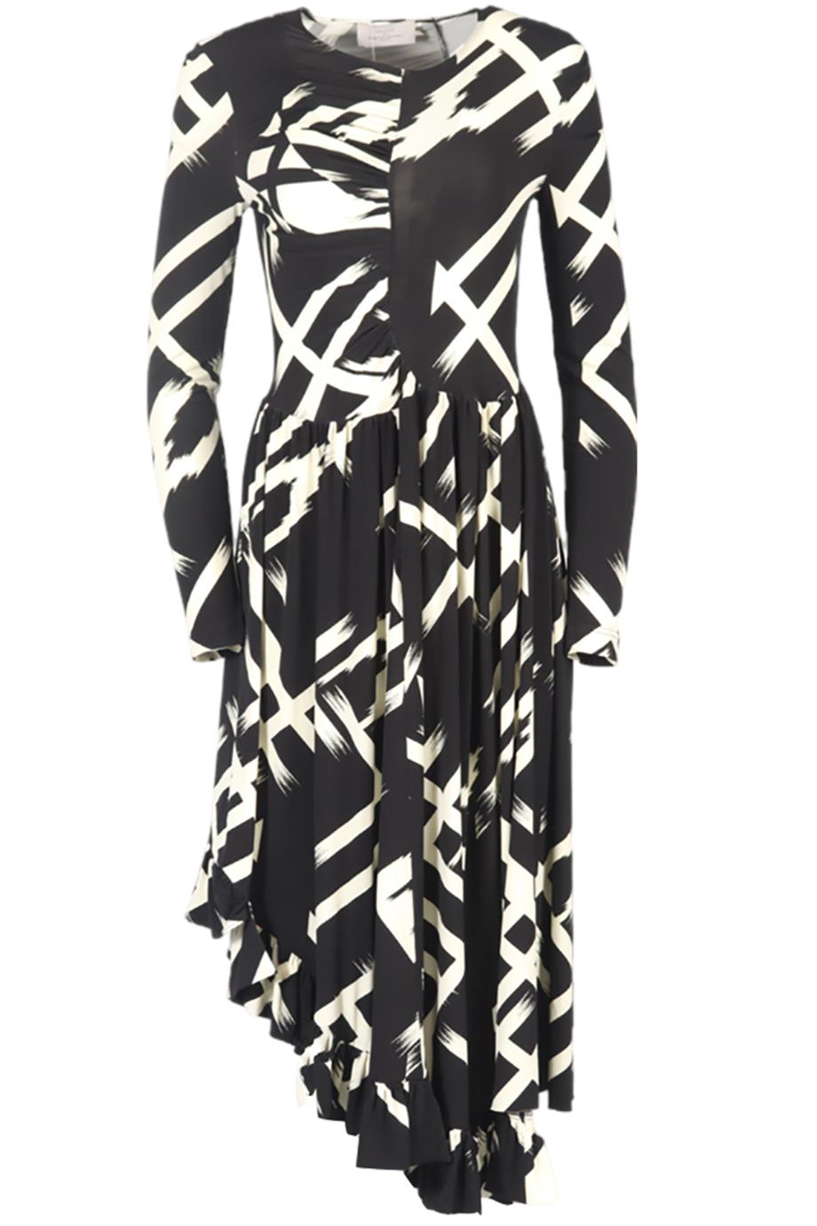 PREEN BY THORNTON BREGAZZI PRINTED JERSEY MAXI DRESS MEDIUM