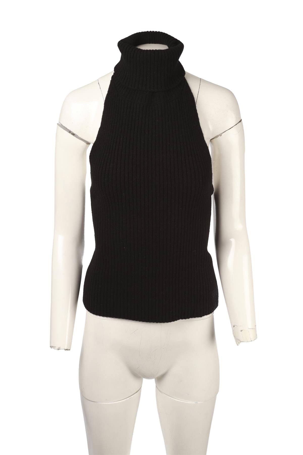 BLACK WOOL TOP