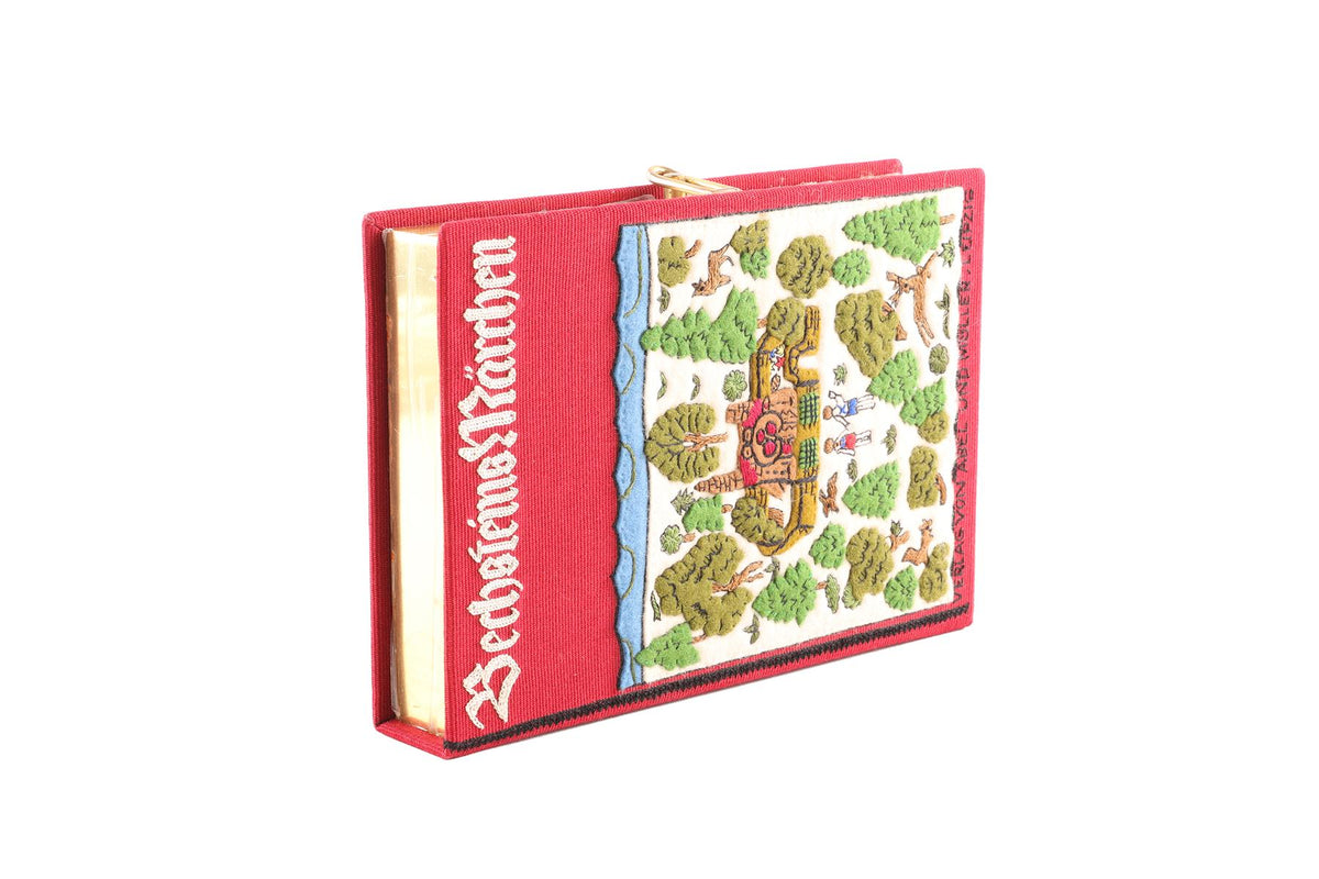 OLYMPIA LE TAN RED FOREST HANSEL AND GRETEL FABRIC CLUTCH