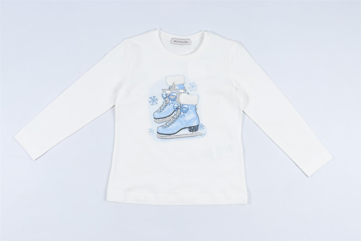 MONNALISA WHITE KIDS GIRLS COTTON TOP 5 YEARS