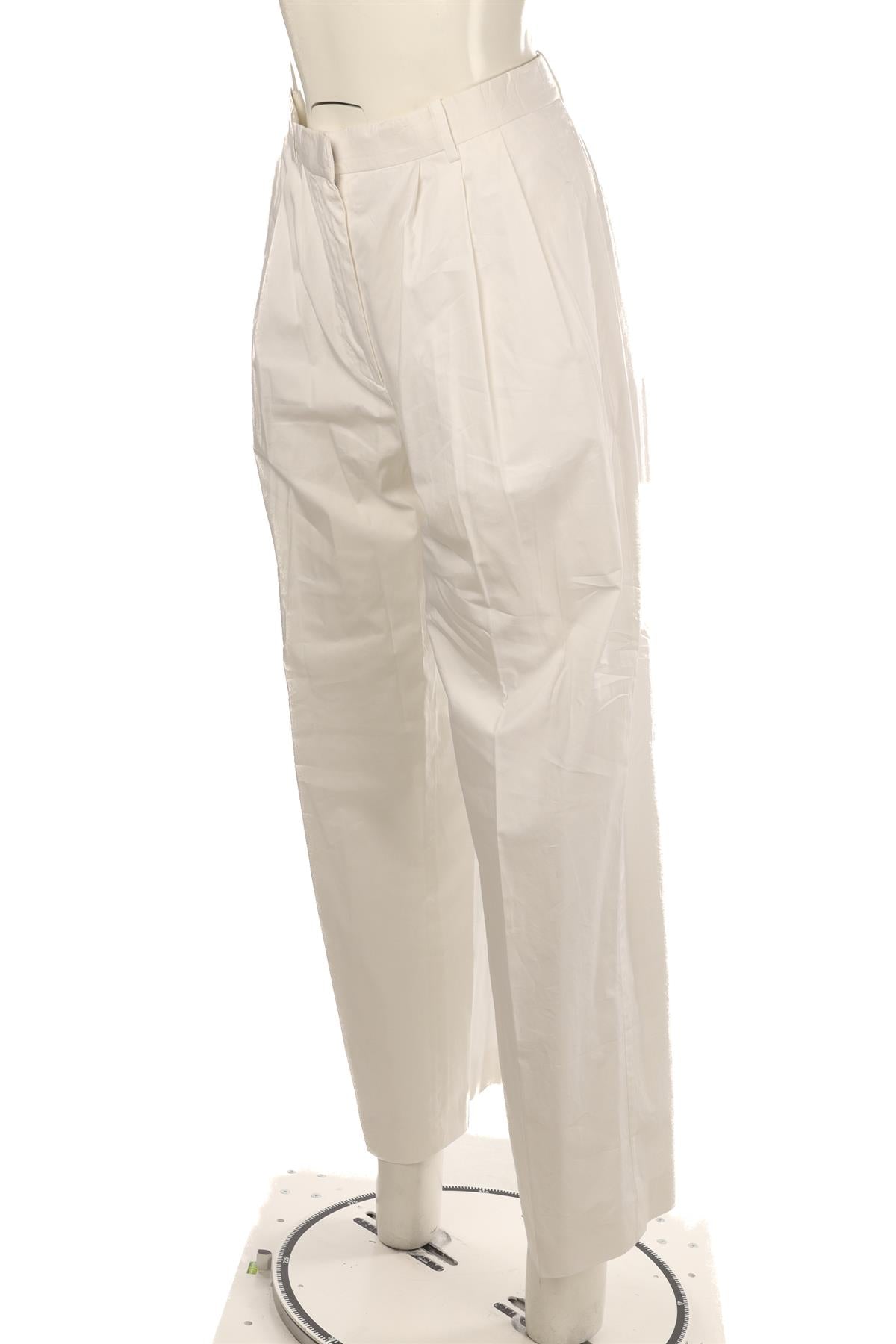 THE ROW WHITE COTTON STRAIGHT LEG PANTS US 2 UK 6