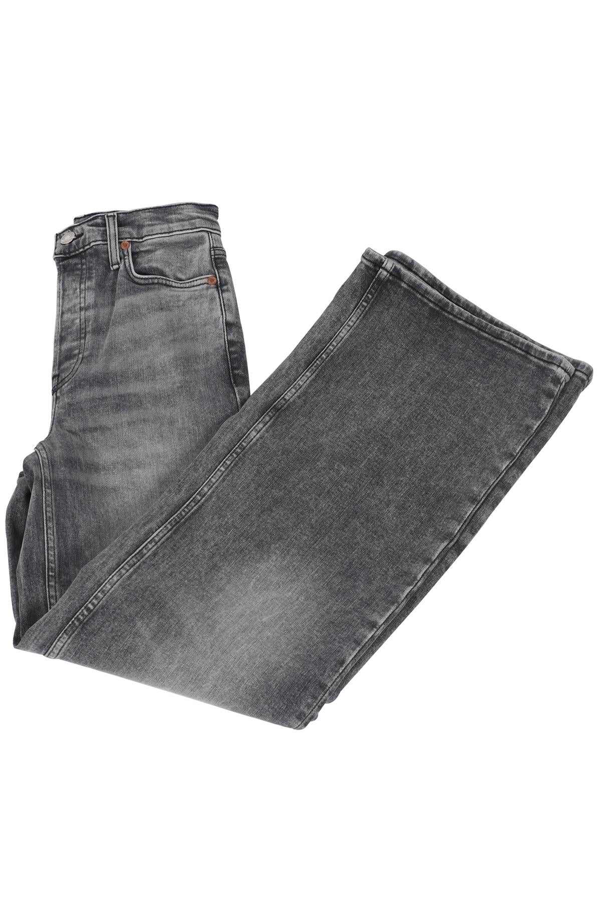 RE/DONE GREY WIDE LEG JEANS W 24 UK 6
