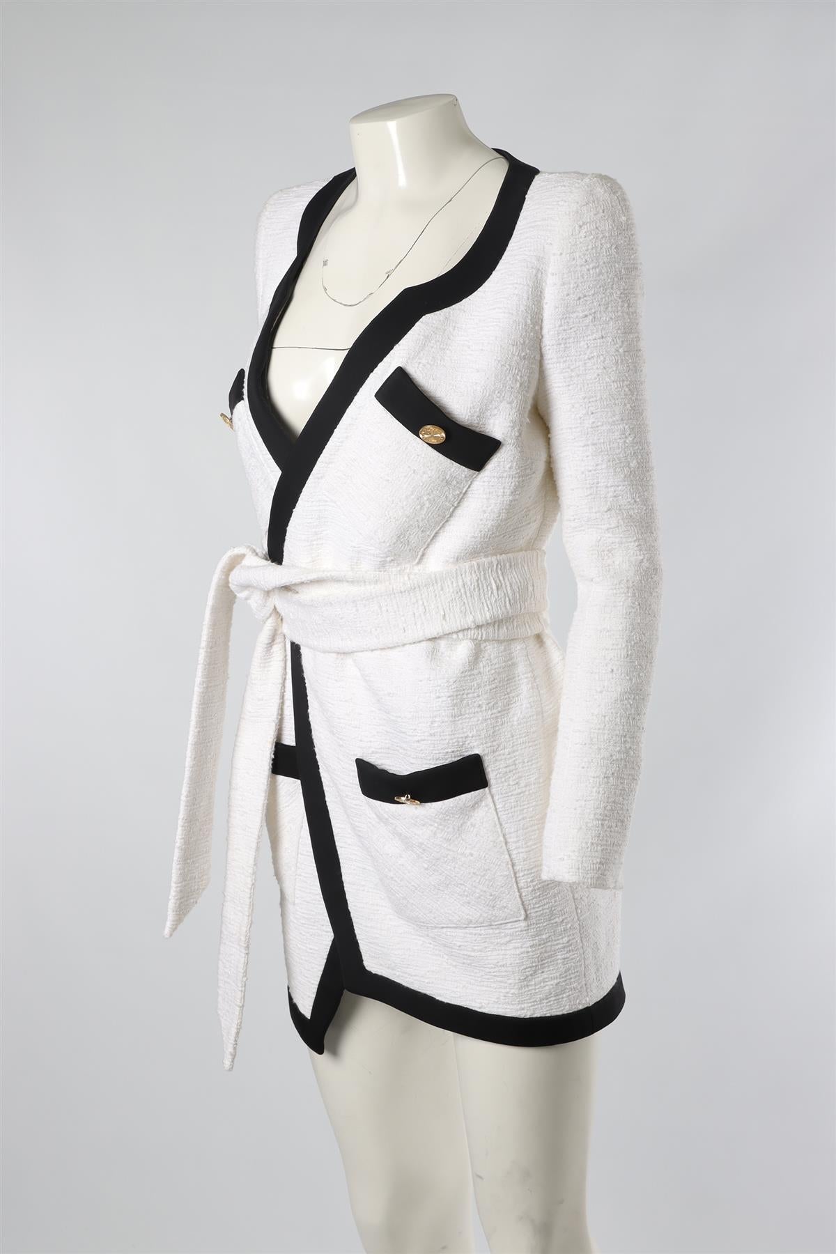 ALEXANDRE VAUTHIER WHITE TWEED MINI DRESS IT 38 UK 6