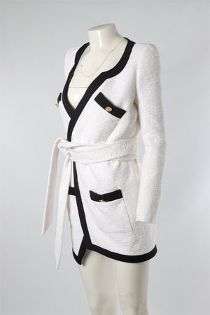 ALEXANDRE VAUTHIER WHITE TWEED MINI DRESS IT 38 UK 6