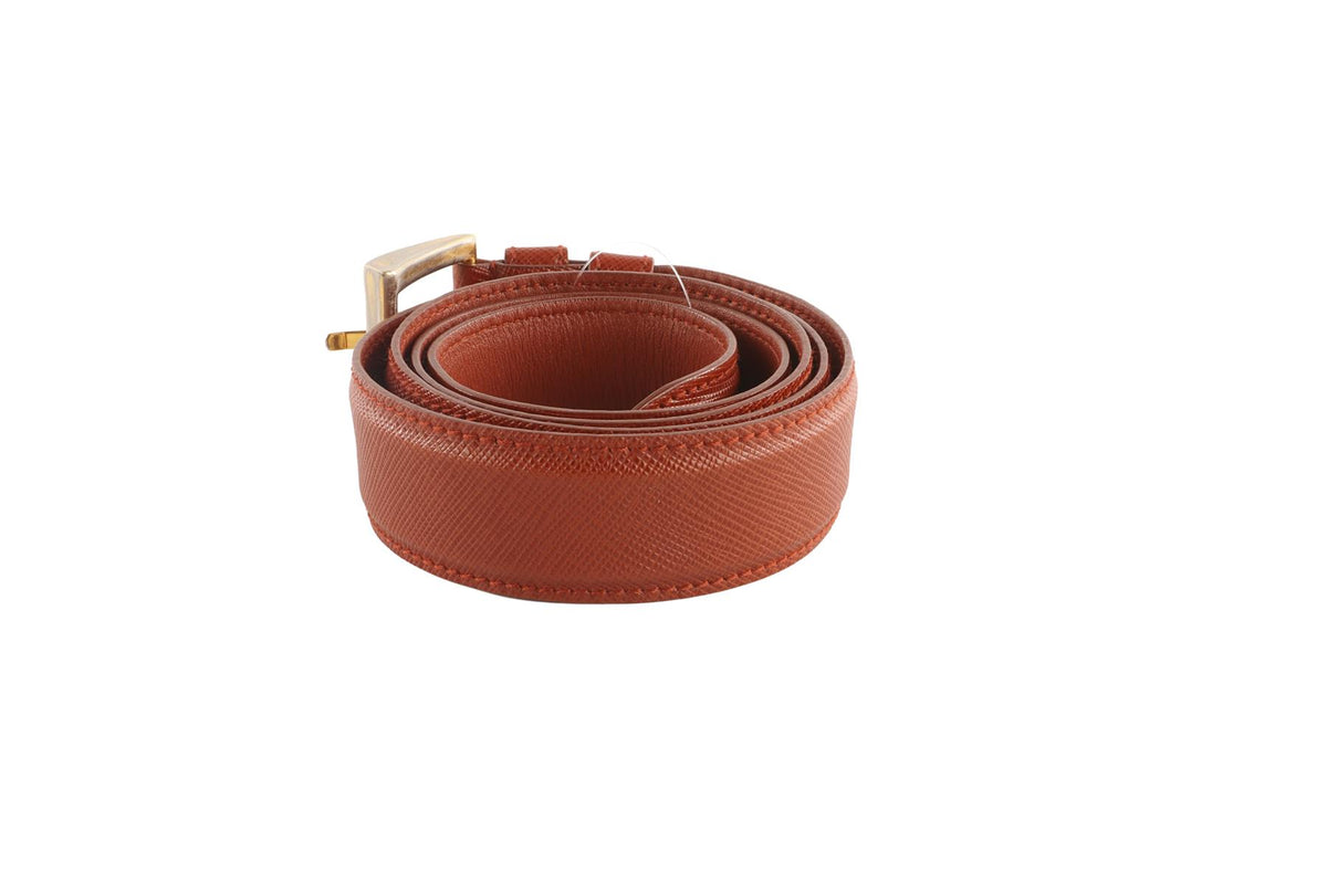 PRADA ORANGE MEN'S LEATHER BELT 85CM