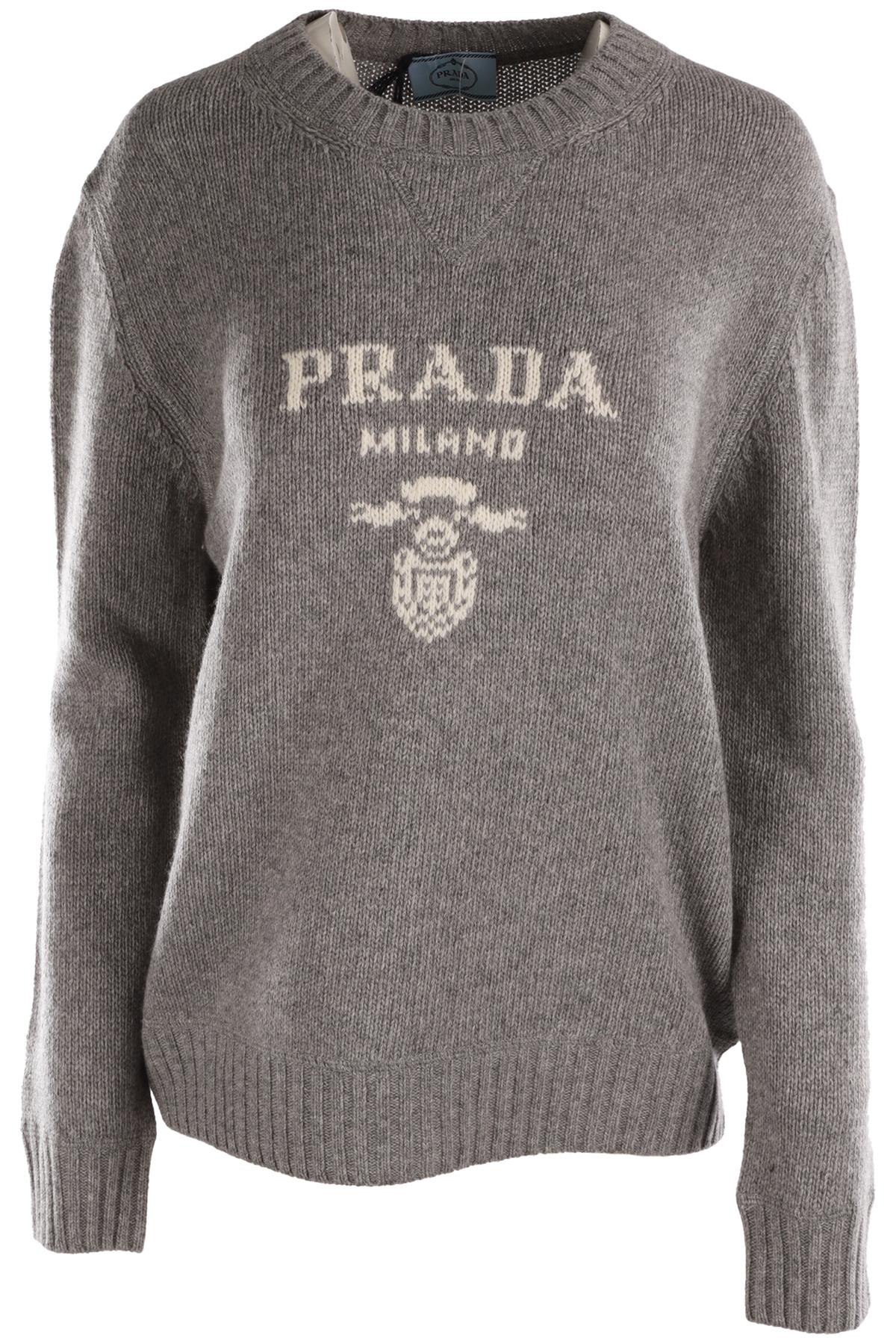 PRADA GREY WOOL SWEATER IT 42 UK 10