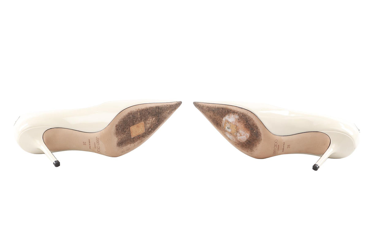 IVORY PATENT LEATHER PUMPS