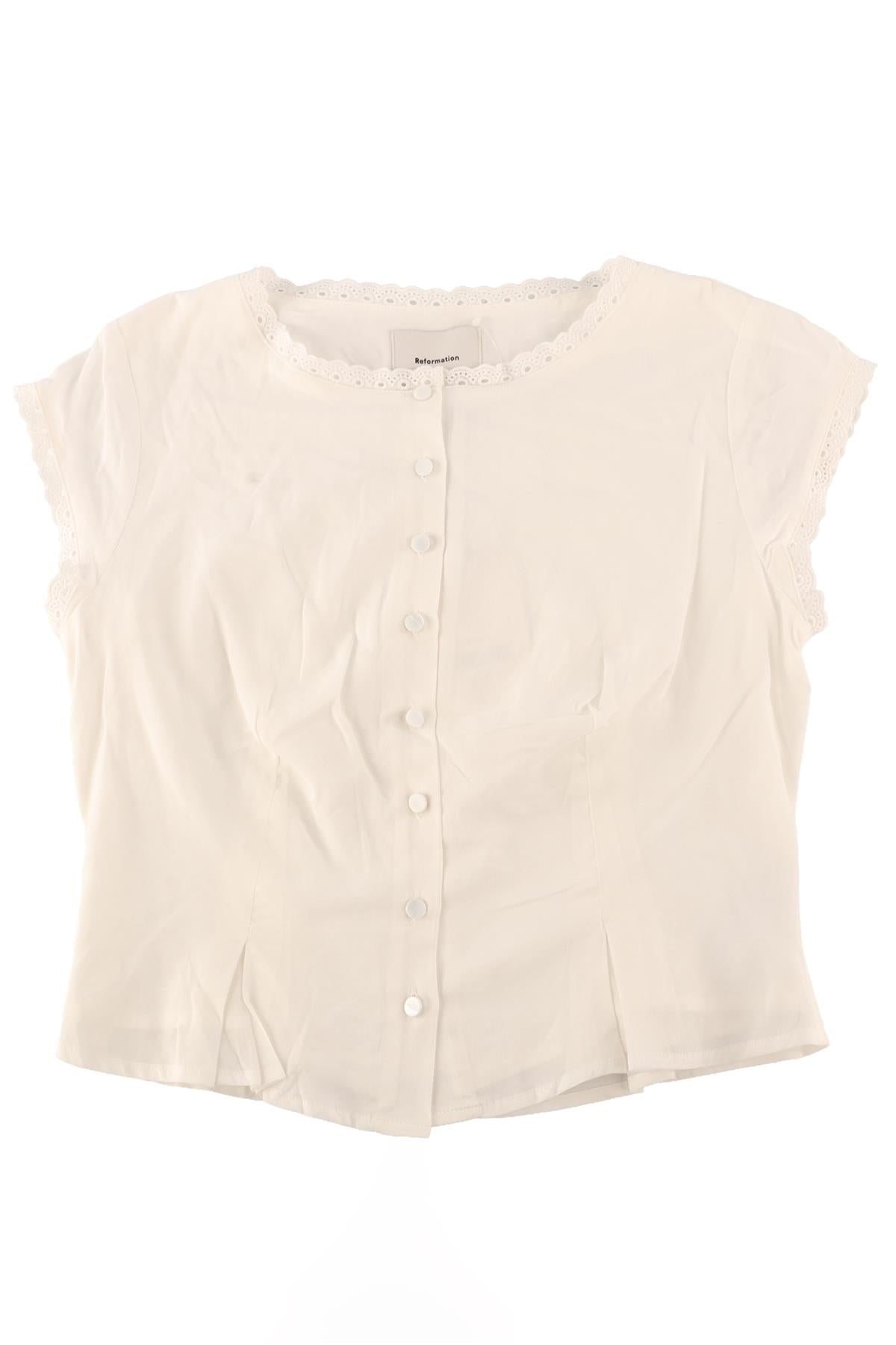 REFORMATION WHITE COTTON TOP US 2 UK 6