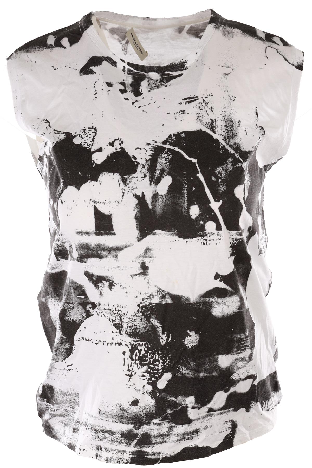 SAINT LAURENT WHITE COTTON TOP XSMALL