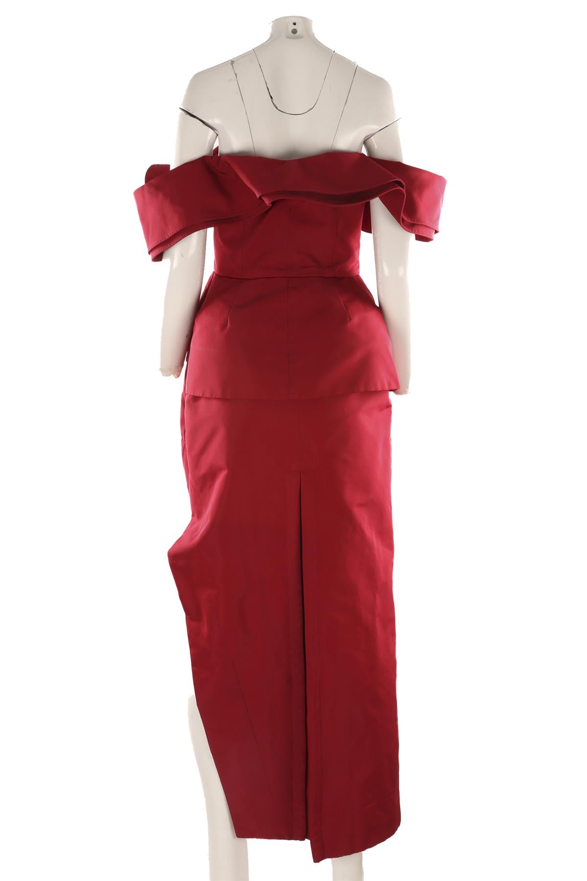 ALEXANDER MCQUEEN RED WOVEN MIDI DRESS IT 44 UK 12