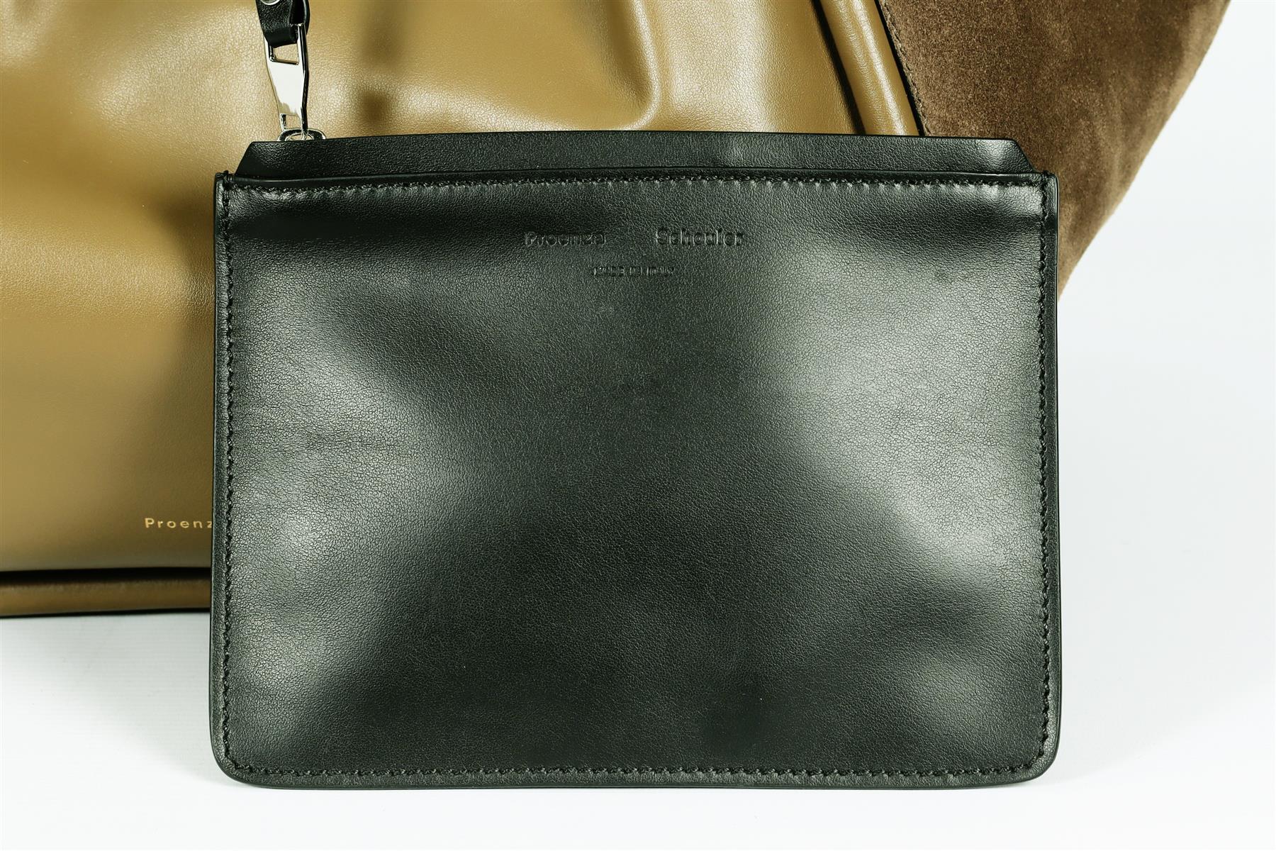 PROENZA SCHOULER RUCHED LARGE LEATHER AND SUEDE SHOULDER BAG