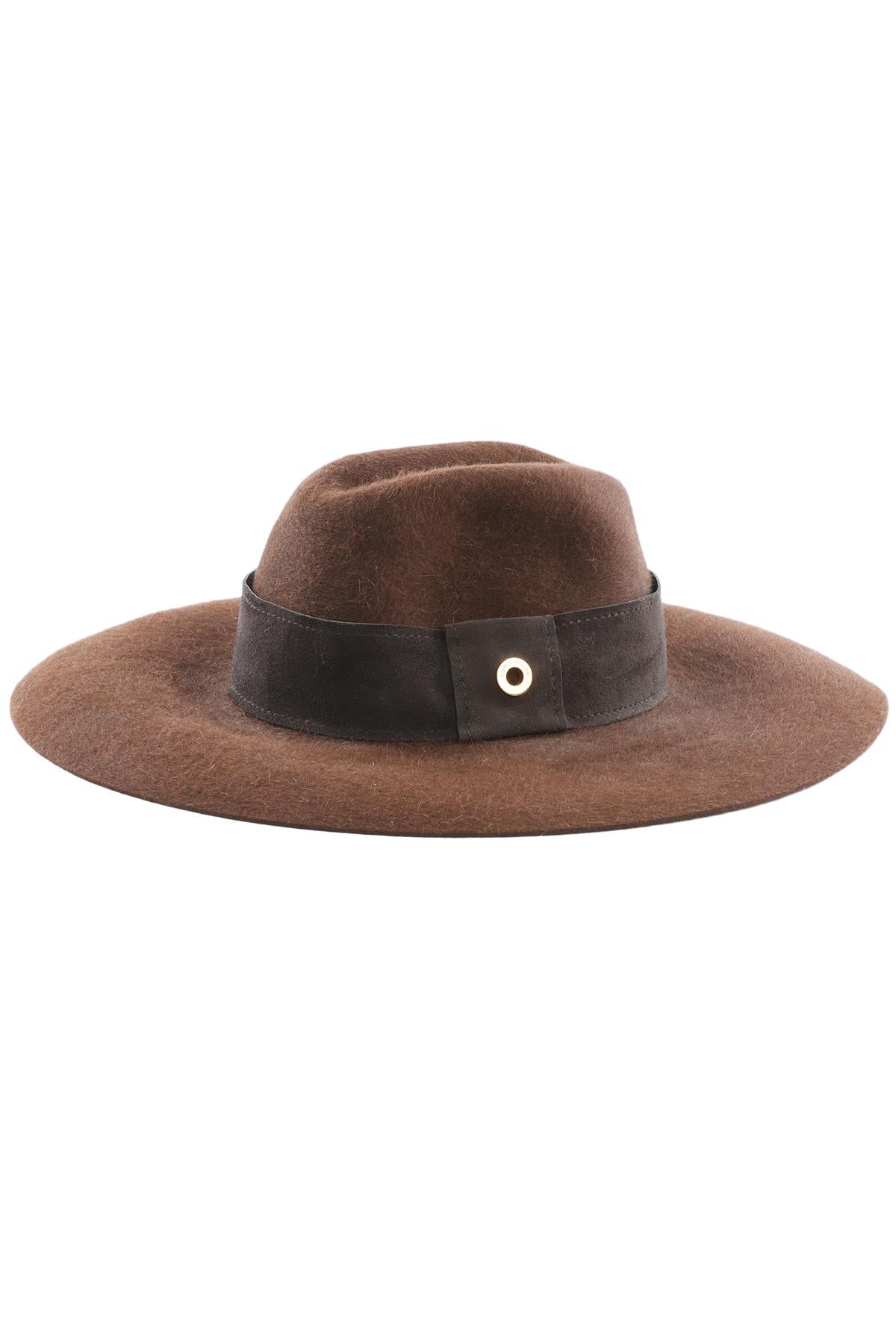 LORO PIANA BROWN CASHMERE FEDORA SMALL