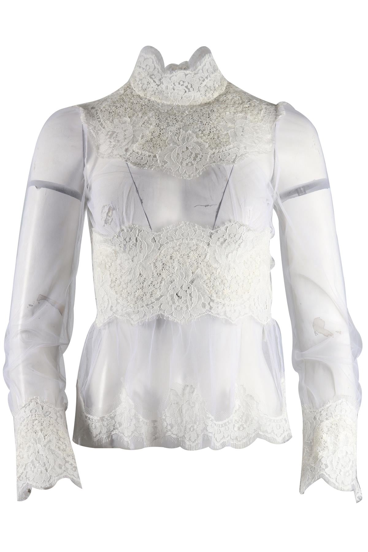 DOLCE & GABBANA LACE AND MESH TOP IT 38 UK 6