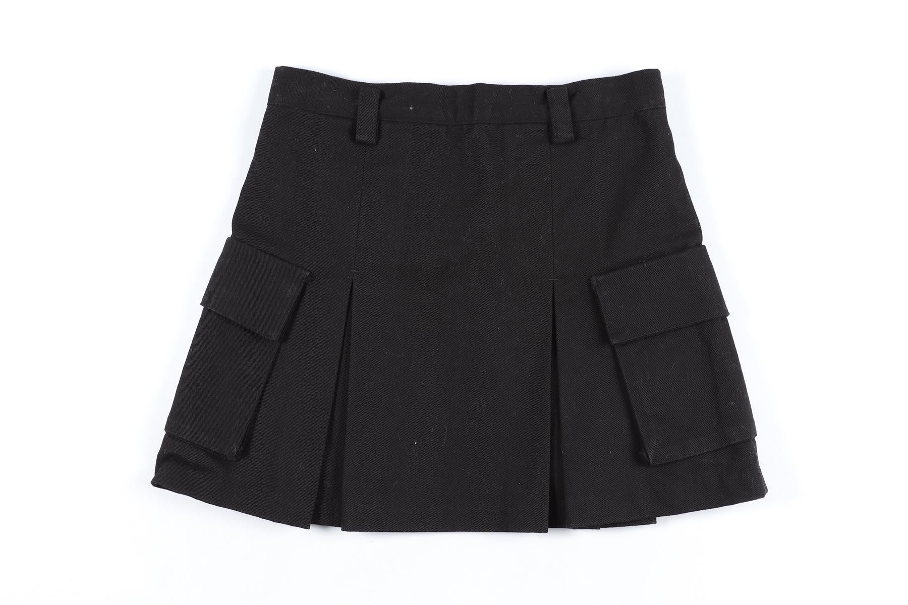 THE FRANKIE SHOP BLACK COTTON MINI SKIRT XSMALL