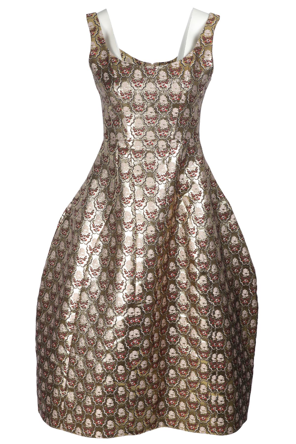 SIMONE ROCHA GOLD SILK MAXI DRESS UK 4