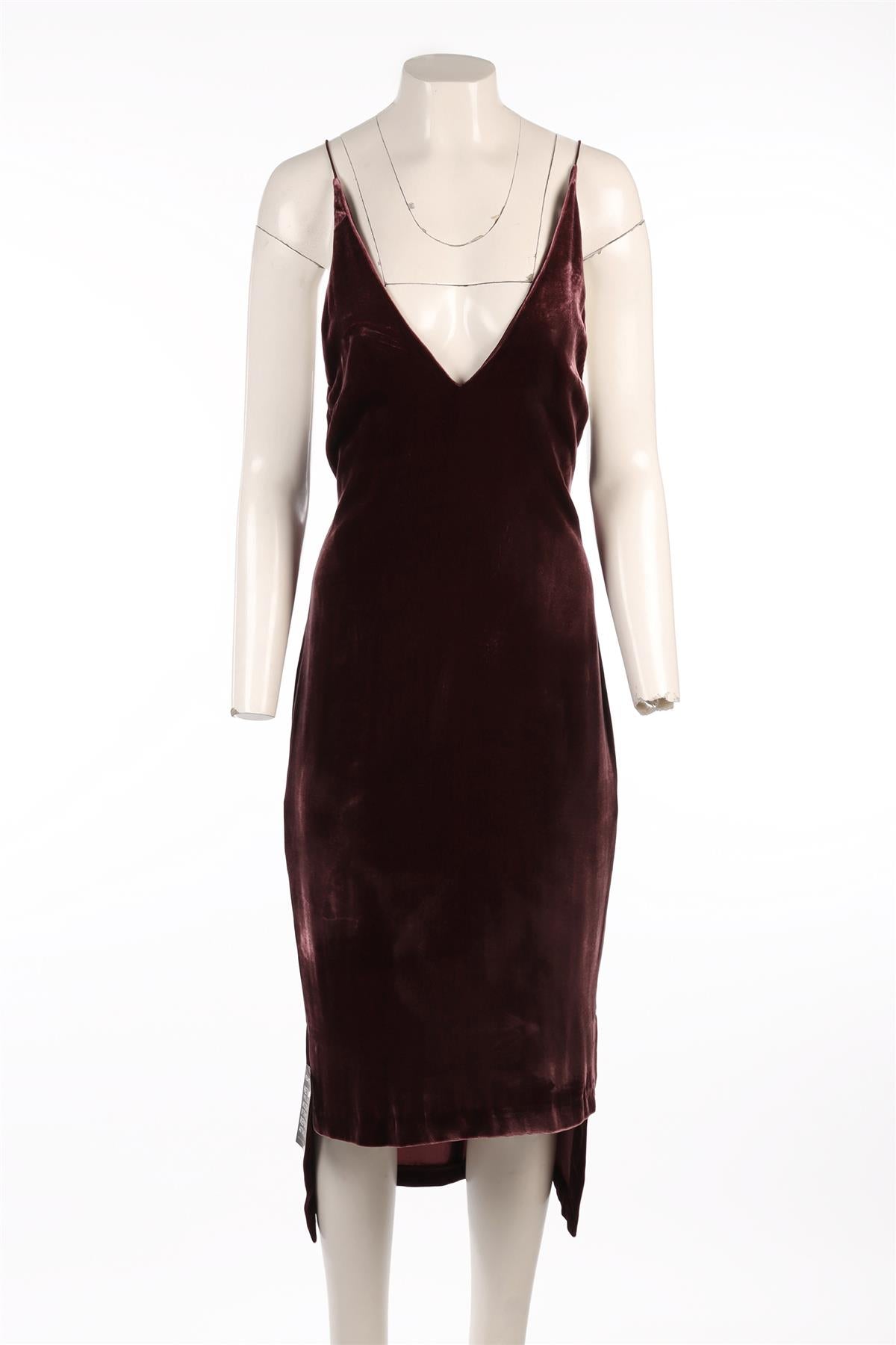 DION LEE PURPLE VELVET MIDI DRESS UK 10