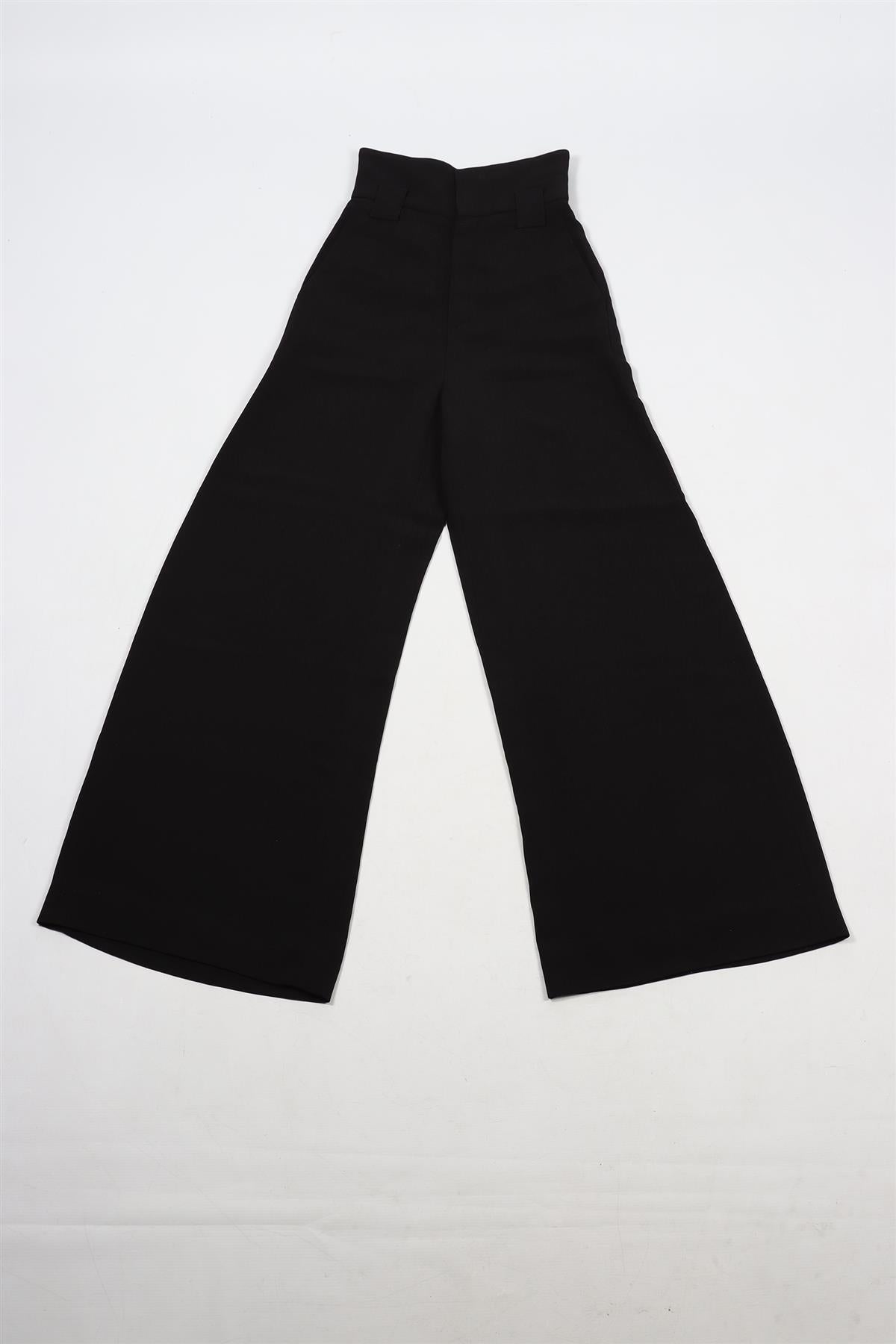 FENDI BLACK CREPE WIDE LEG PANTS IT 38 UK 6