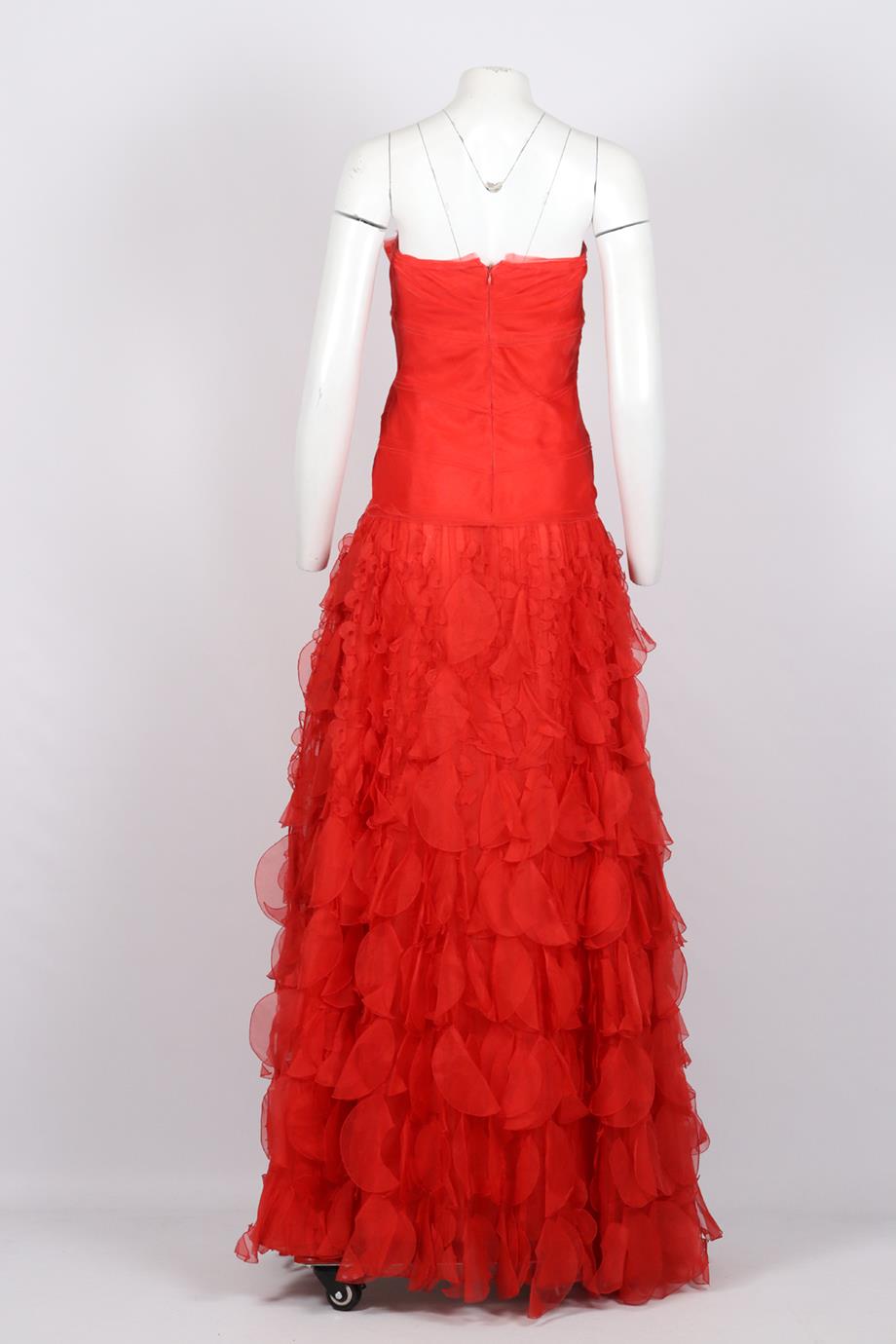OSCAR DE LA RENTA 2010 STRAPLESS SILK GOWN US 4 UK 8