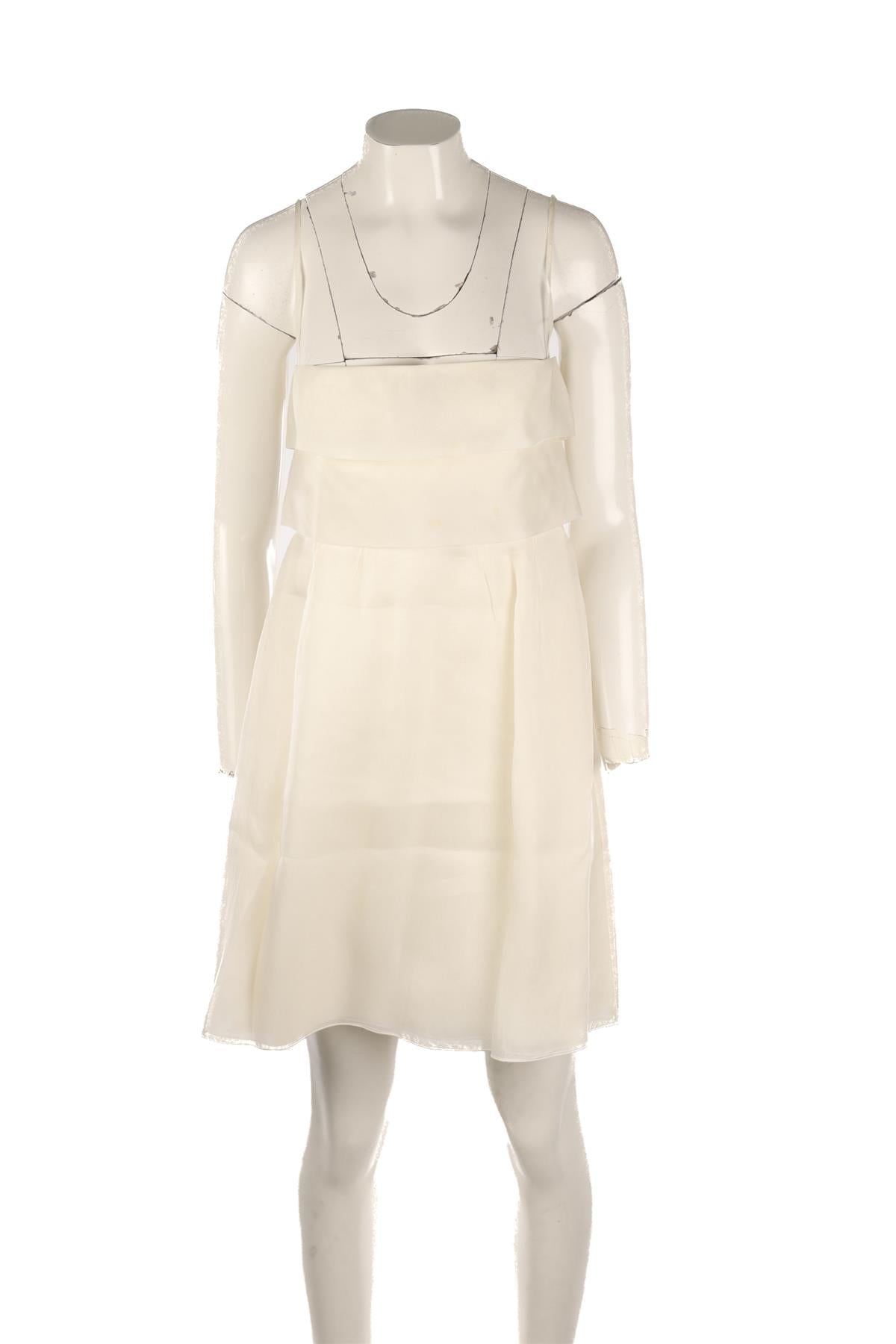 VALENTINO IVORY SILK MIDI DRESS UK 8