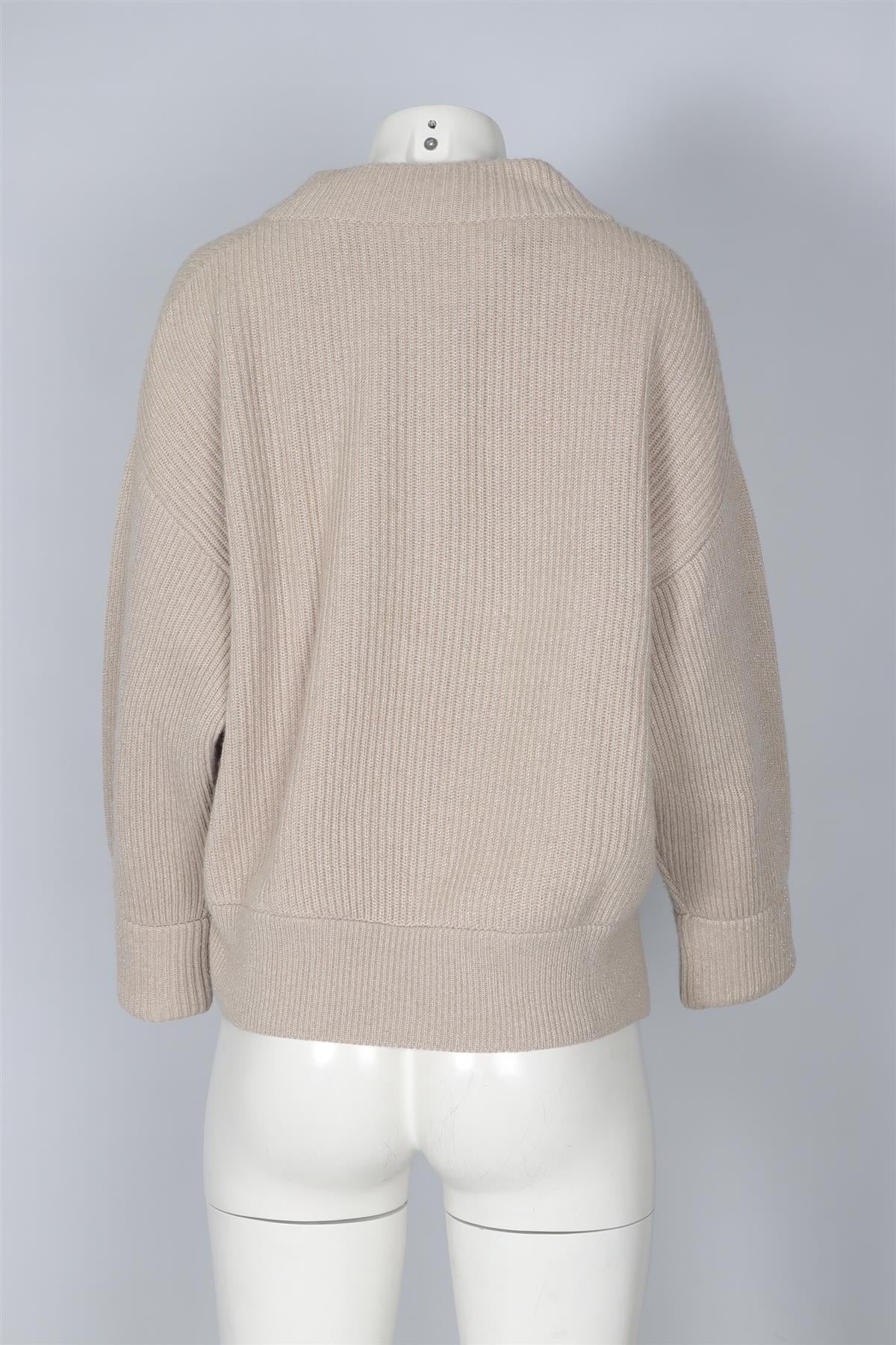 BRUNELLO CUCINELLI BEIGE CASHMERE SWEATER SMALL