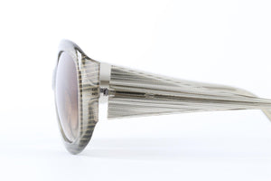 ALAIN MIKLI BEIGE OVAL FRAME ACETATE SUNGLASSES