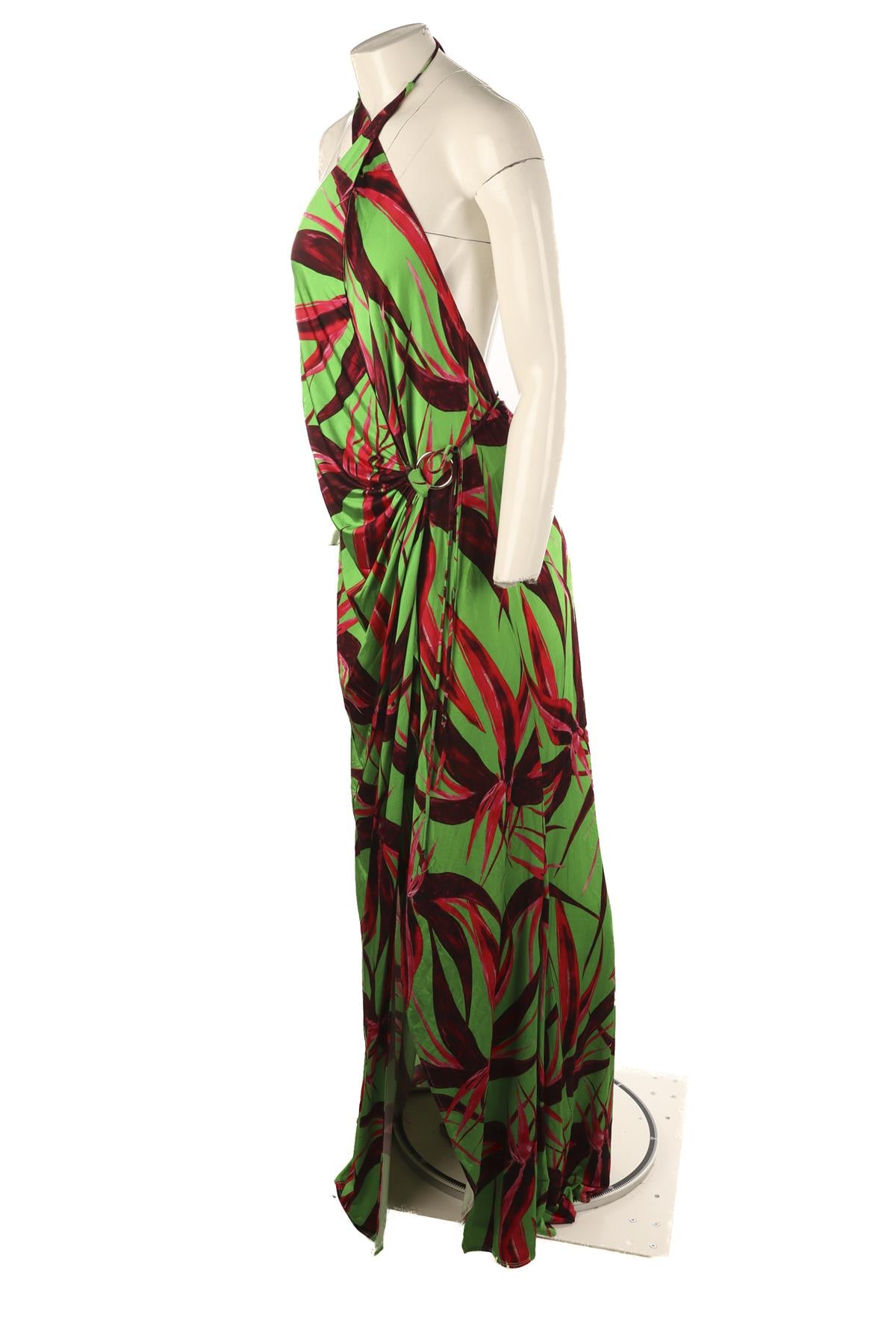 LOUISA BALLOU GREEN JERSEY MAXI DRESS XLARGE