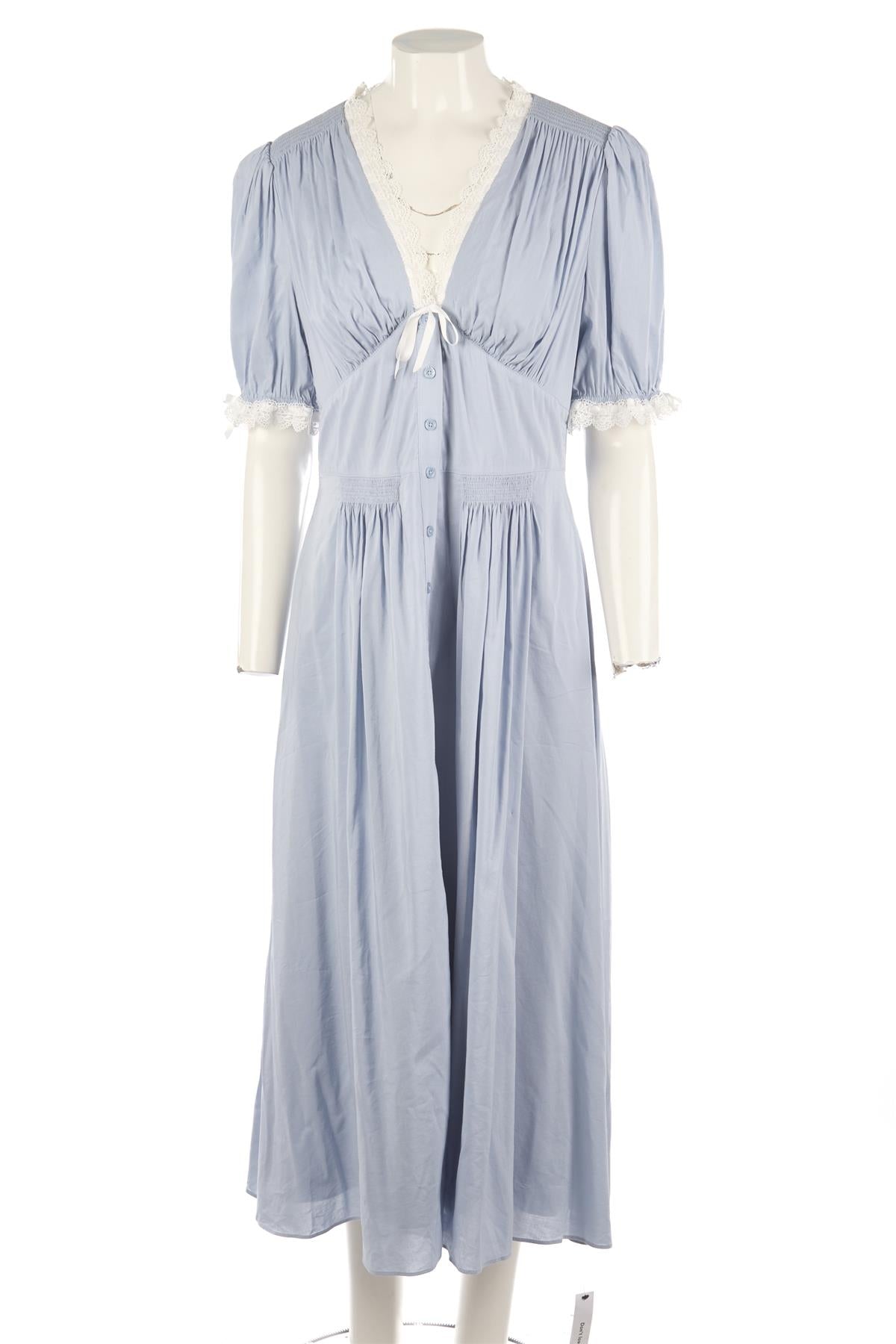 REFORMATION BLUE COTTON MAXI DRESS US 10 UK 14