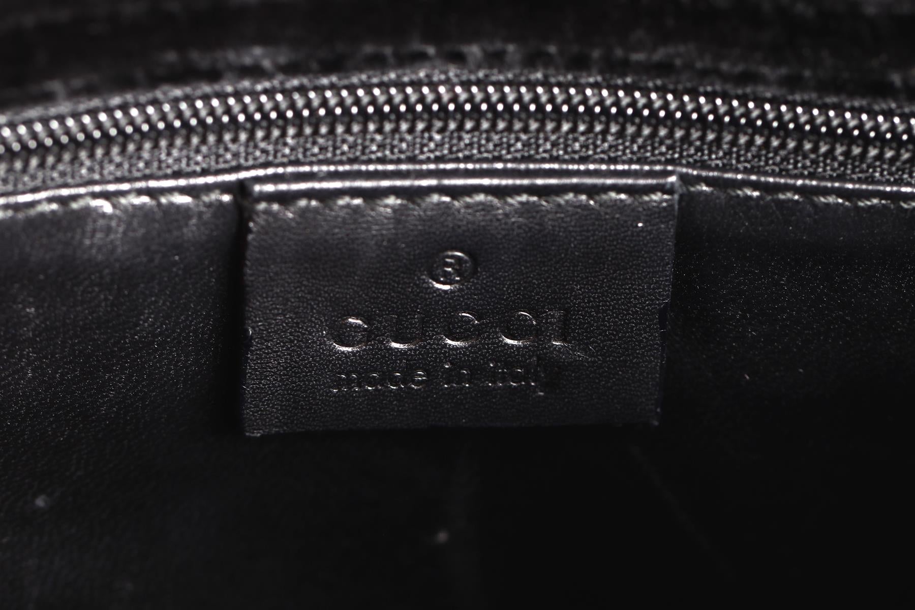 GUCCI BLACK VINTAGE VELVET SHOULDER BAG