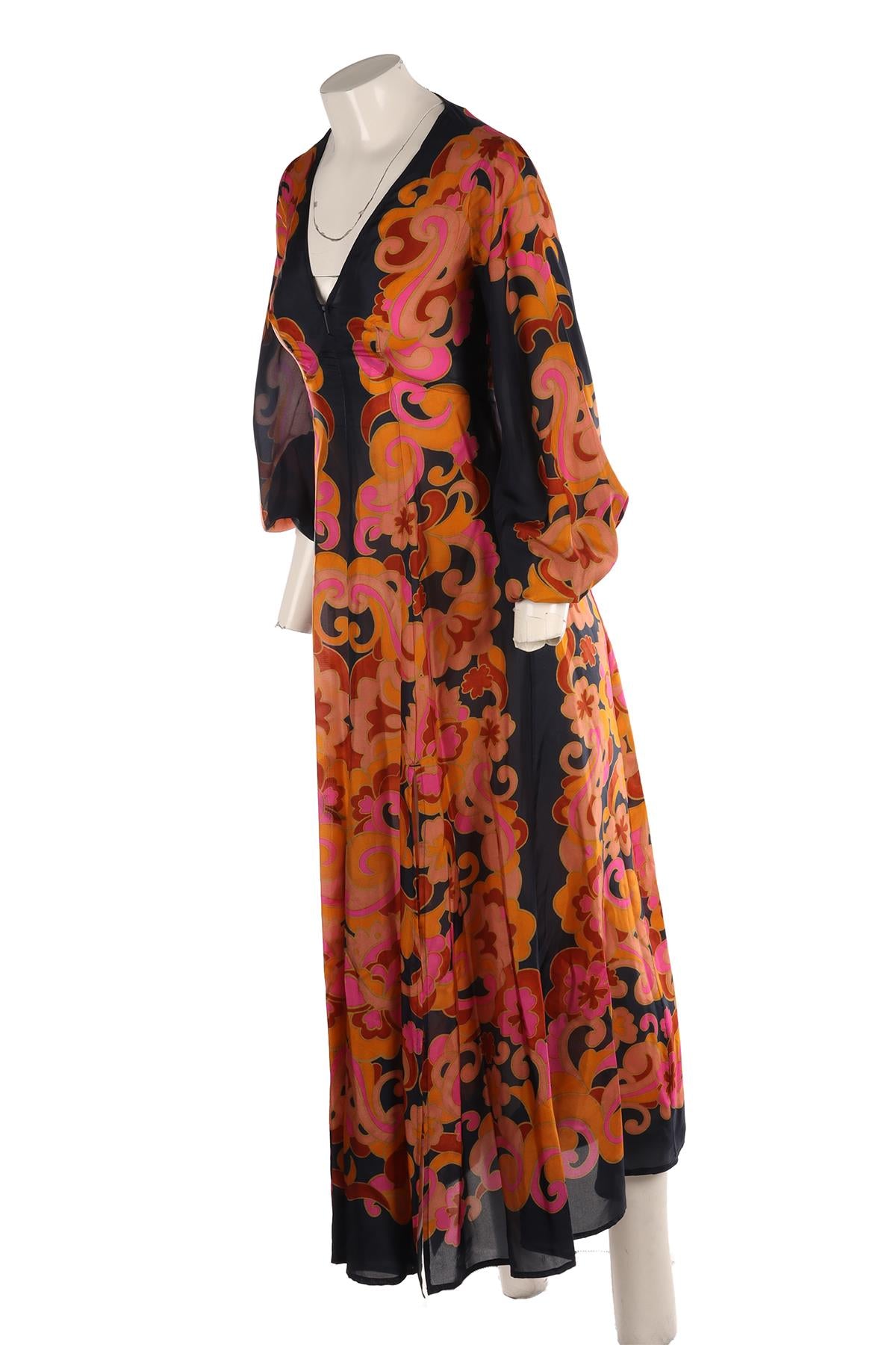 ZIMMERMANN NAVY SILK MIDI DRESS UK 8