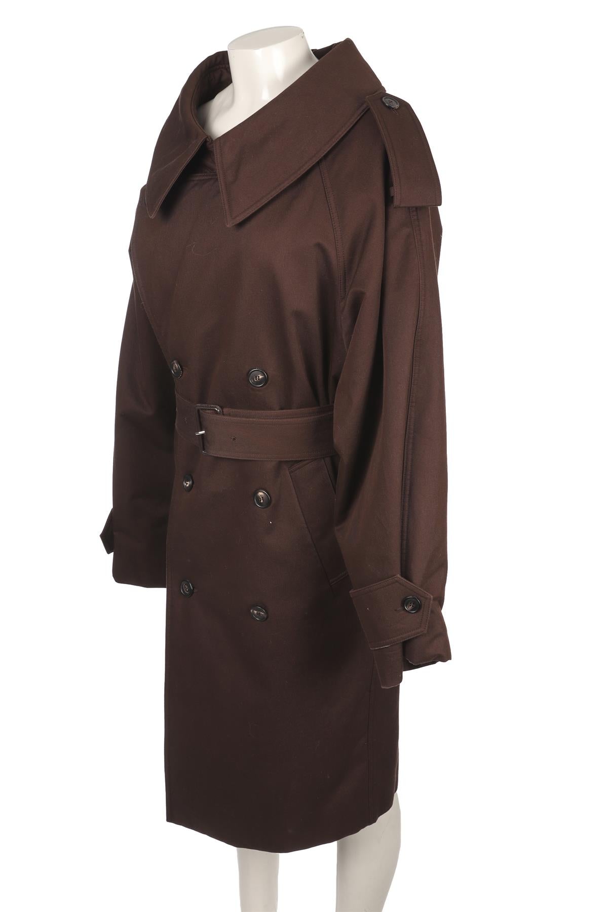 PHOEBE PHILO BROWN COTTON TRENCH COAT FR 36 UK 8
