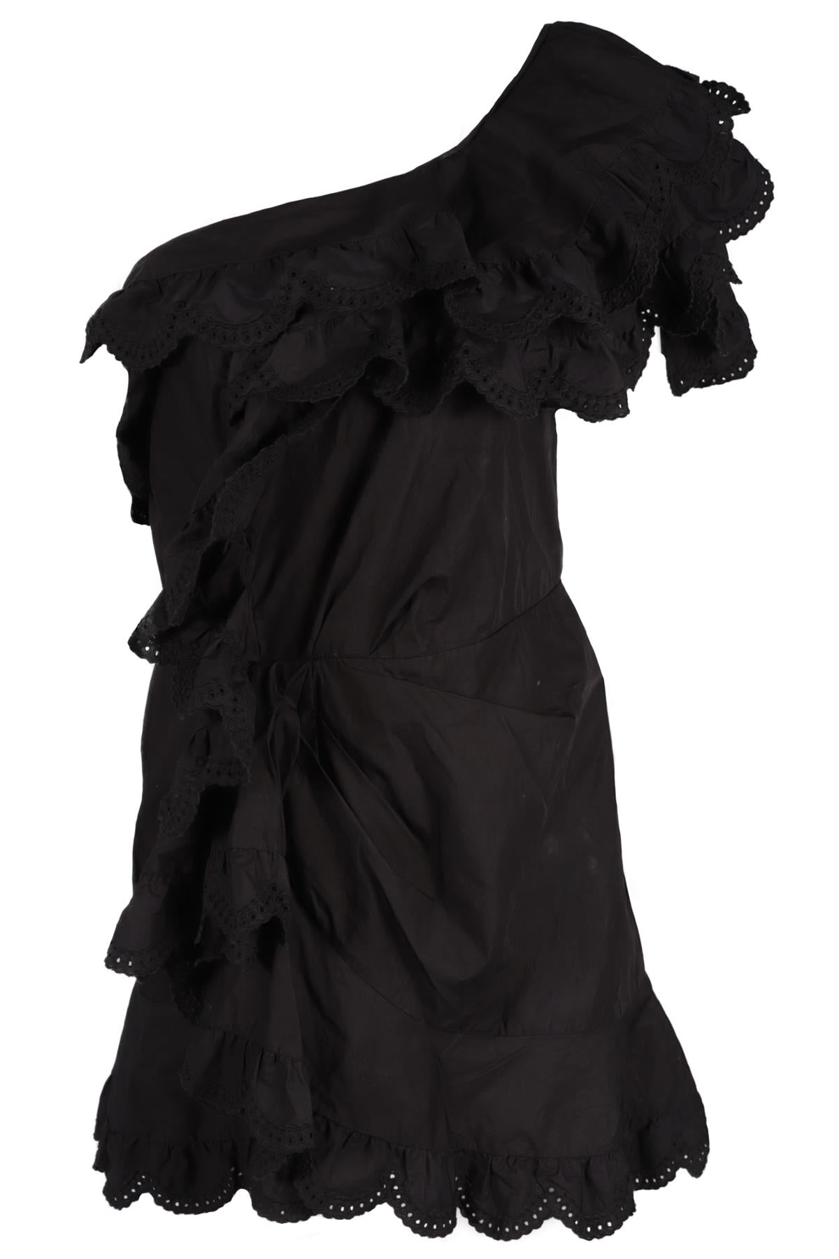 ISABEL MARANT BLACK COTTON MINI DRESS FR 42 UK 14